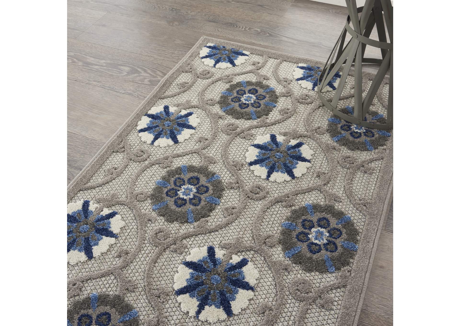 Nourison Aloha 3'x4' Grey Patio Area Rug,Nourison