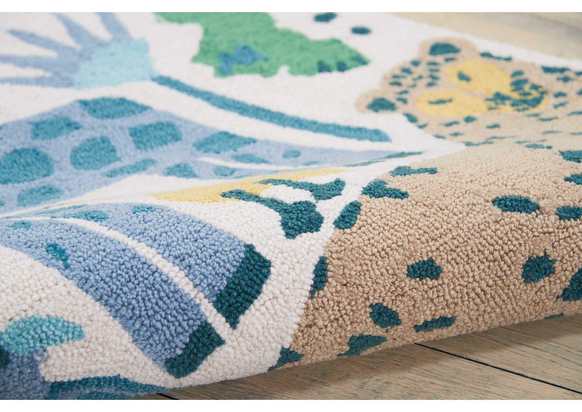 Nourison Bailey DS400 Blue and Beige Kids Area Rug,Nourison