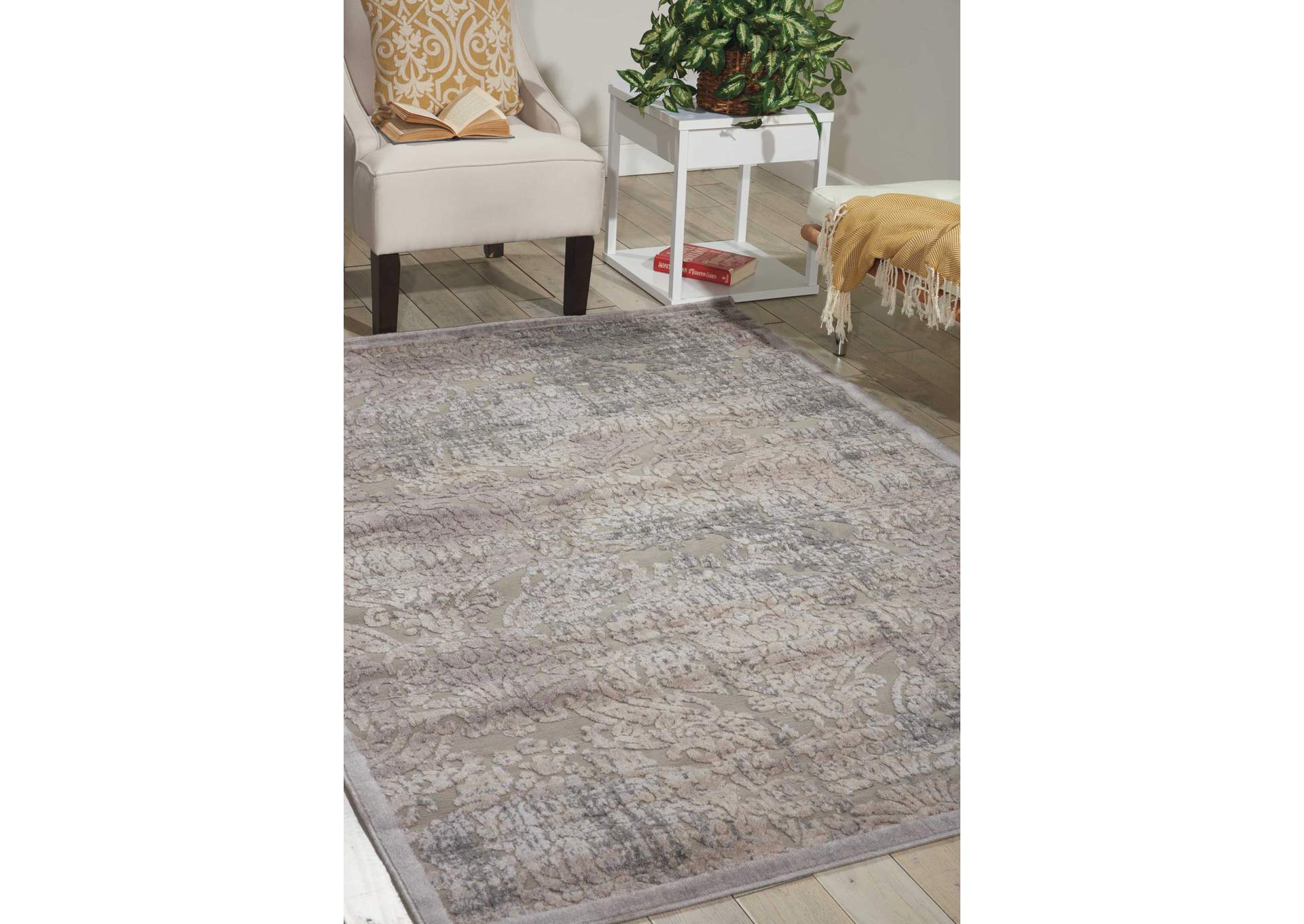 Nourison Graphic Illusions GIL09 Grey 4'x6' Area Rug,Nourison