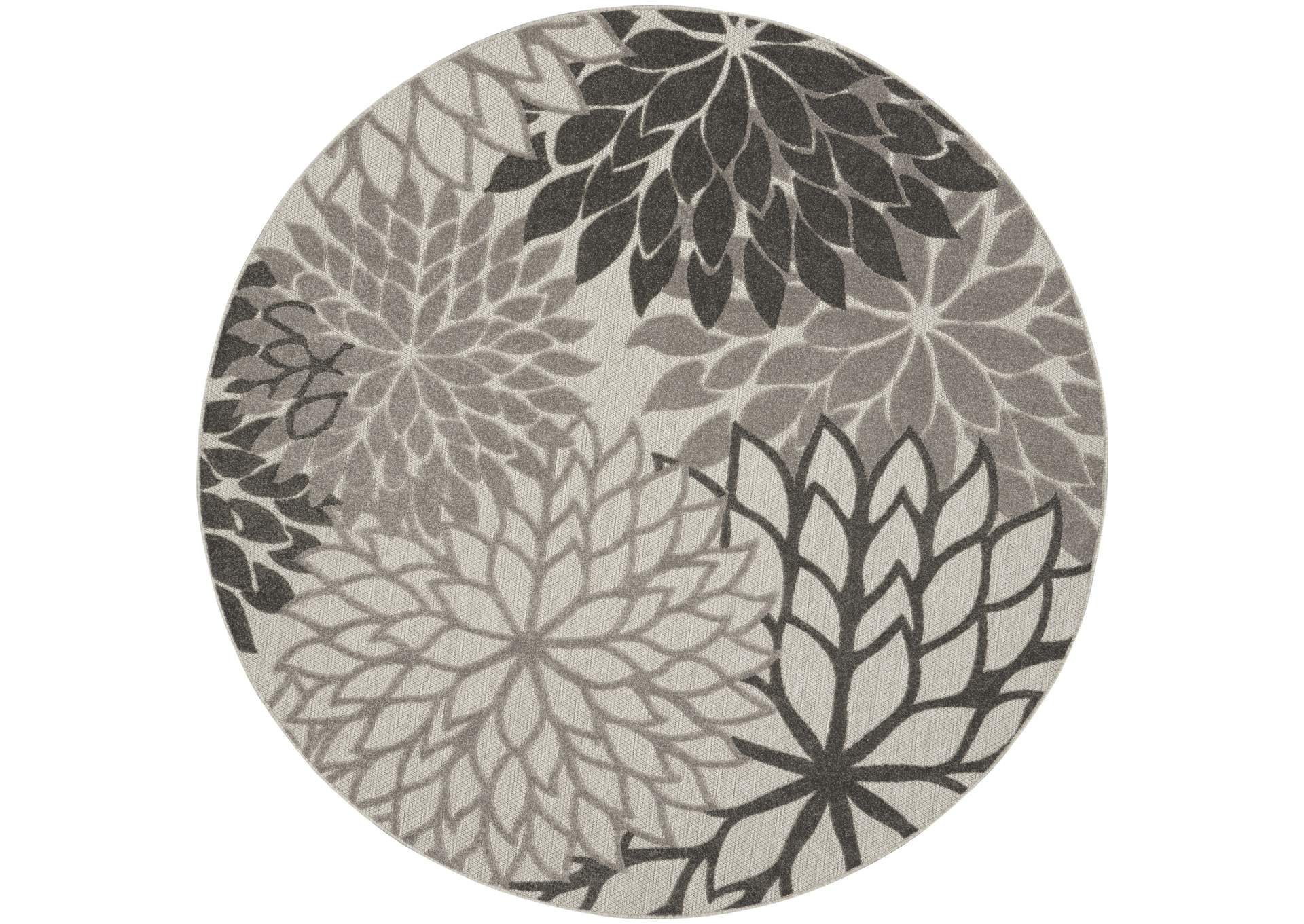 Nourison Aloha 8' Round Silver Grey Area Rug,Nourison
