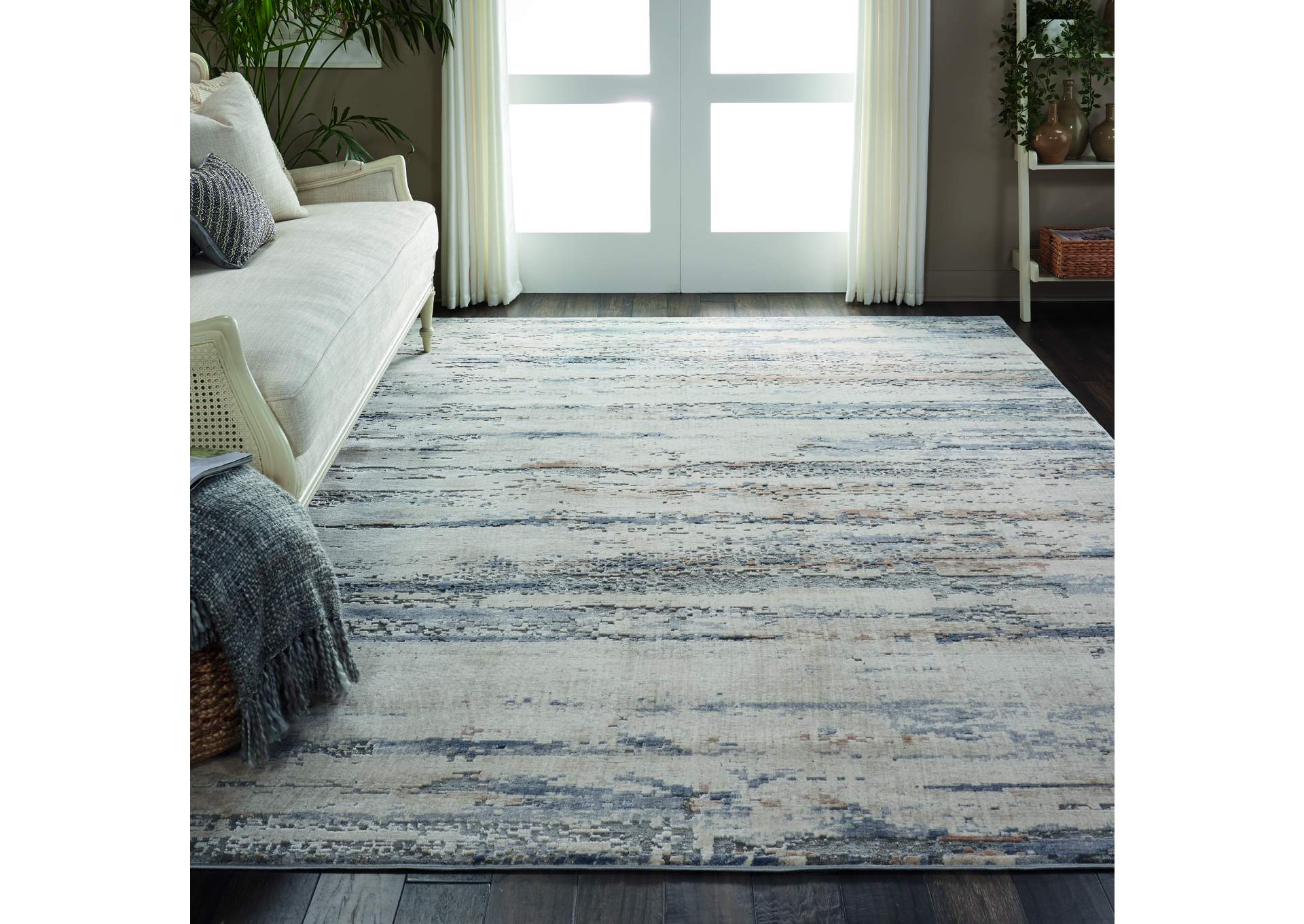 Nourison Rustic Textures RUS04 Beige and Grey 8'x11' Oversized Rug,Nourison