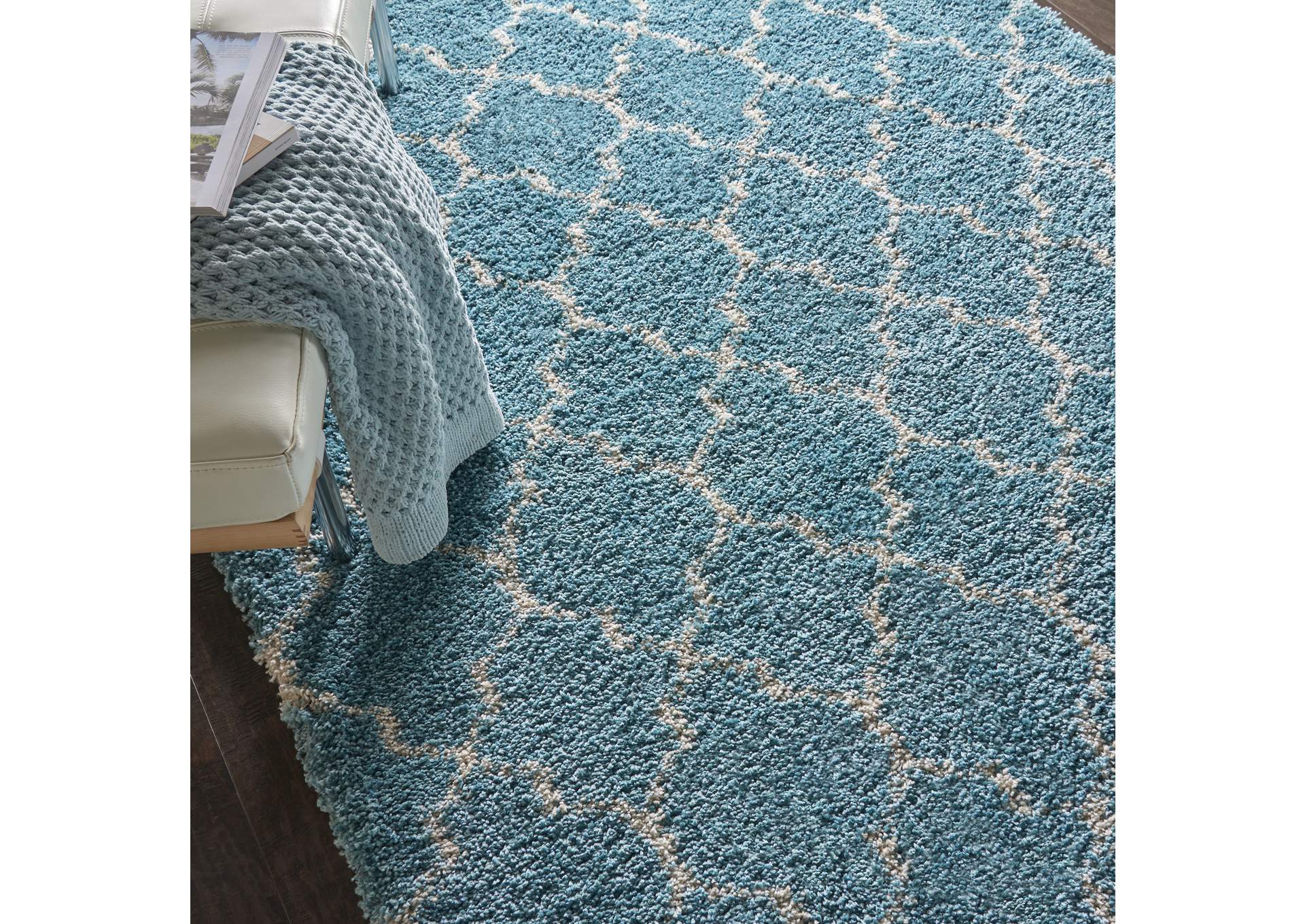 Nourison Amore AMOR2 Blue 4'x6' Area Rug,Nourison