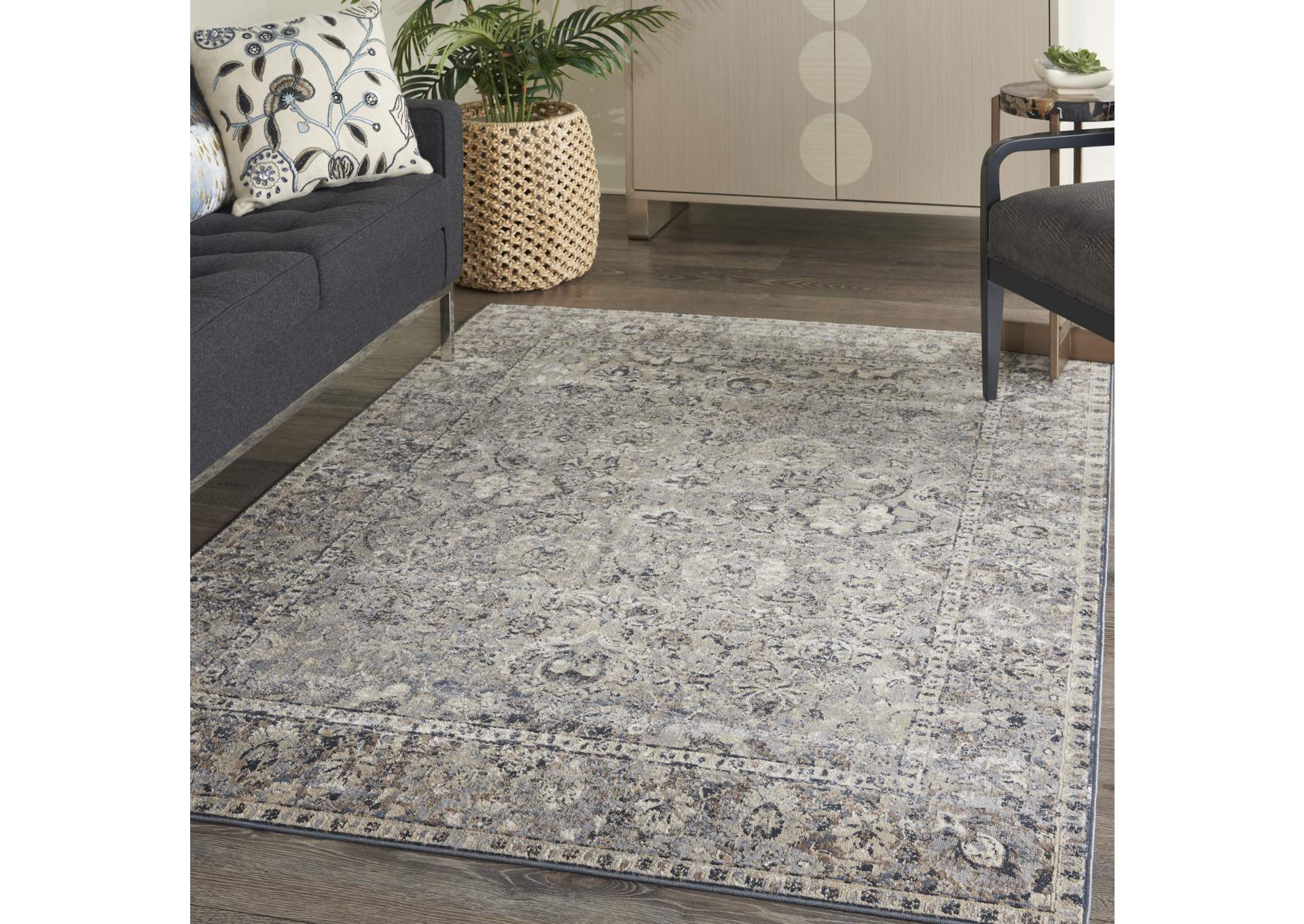 kathy ireland Home Malta MAI03 Grey 4'x6' Area Rug,Nourison