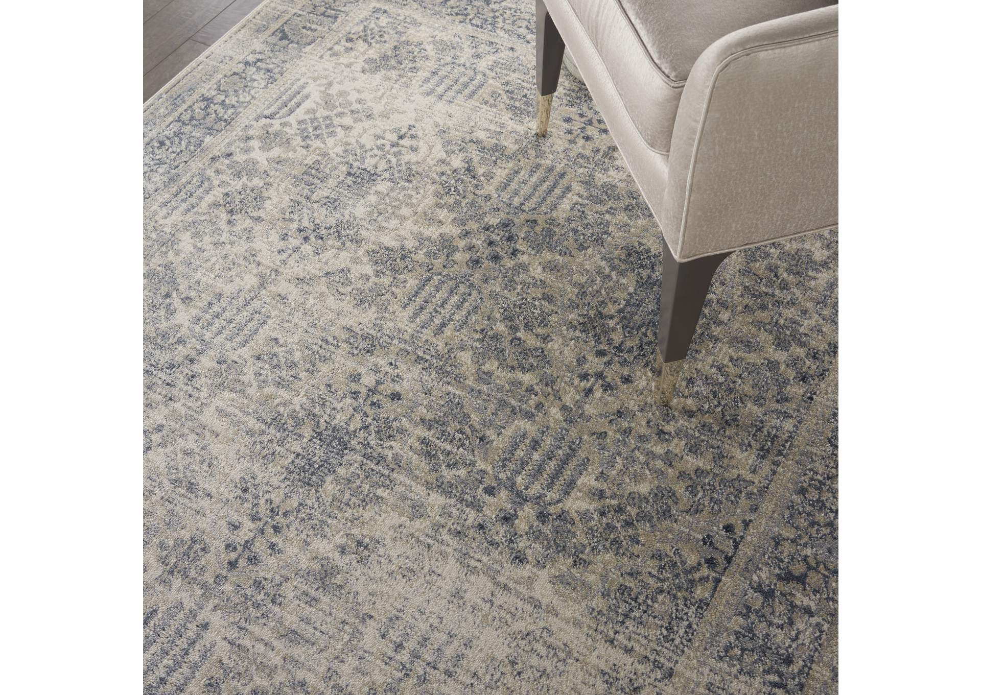 Malta by kathy ireland Home MAI12 Ivory/Blue 4'x6' Area Rug,Nourison