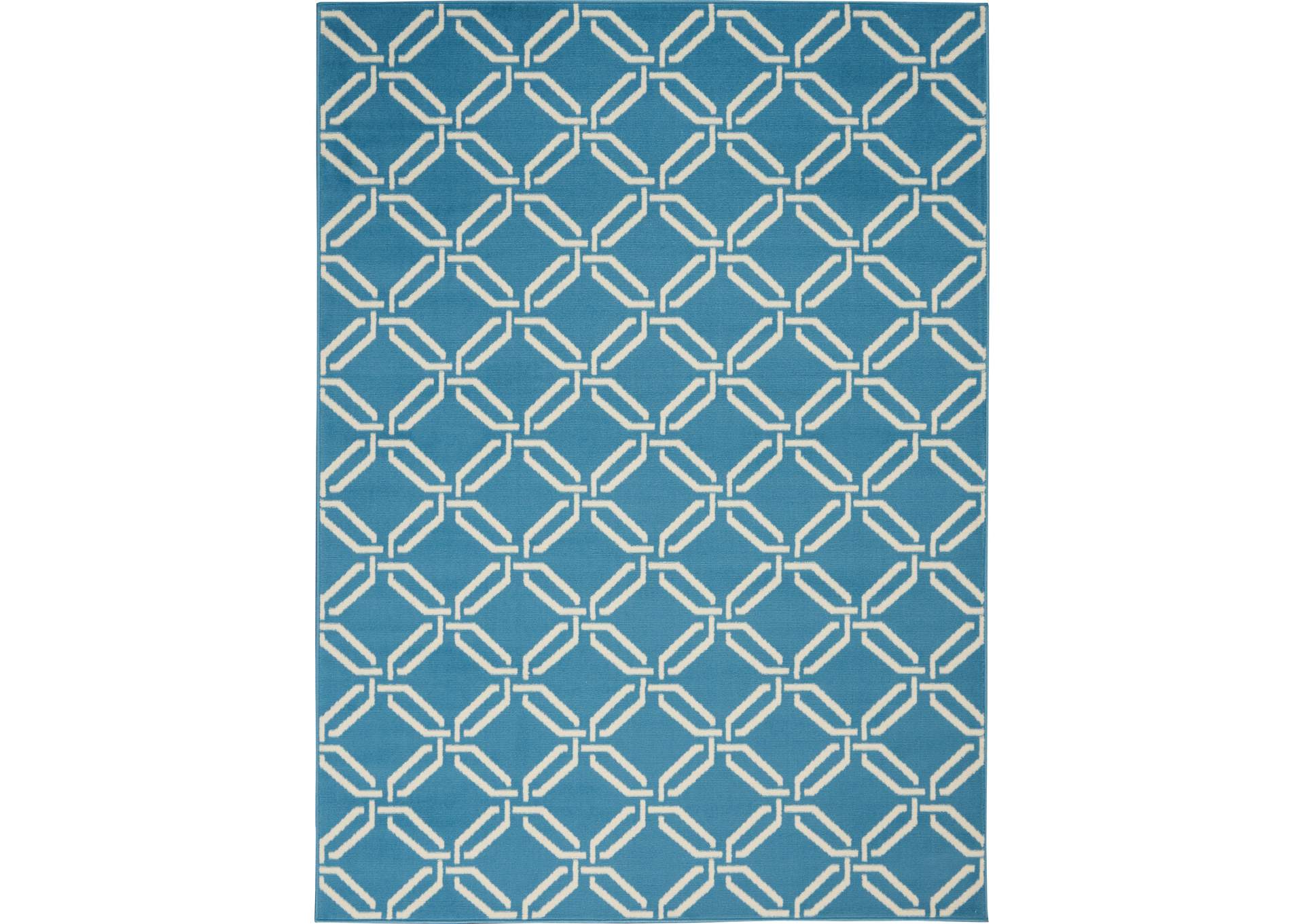 Nourison Jubilant JUB17 Blue 5'x7' Mid-century Area Rug,Nourison