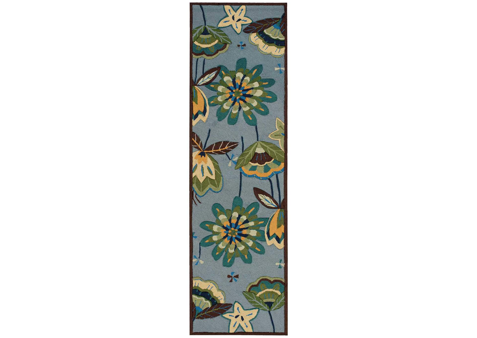 Nourison Fantasy FA12 Blue 8' Runner Hallway Rug,Nourison