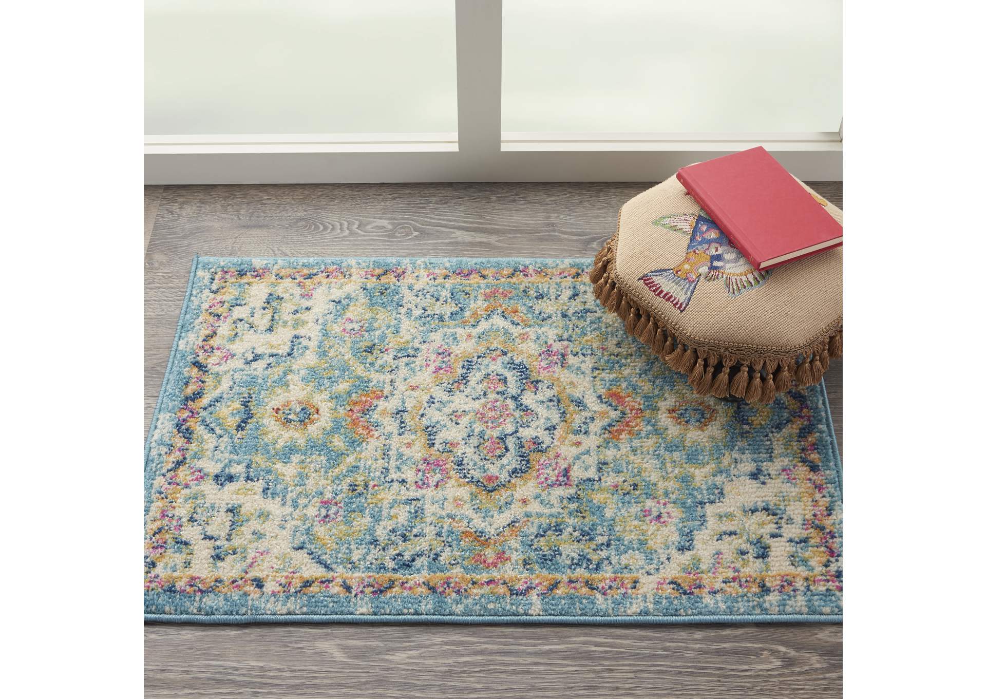 Nourison Passion 2' x 3' Ivory, Light Blue Bohemian Area Rug,Nourison