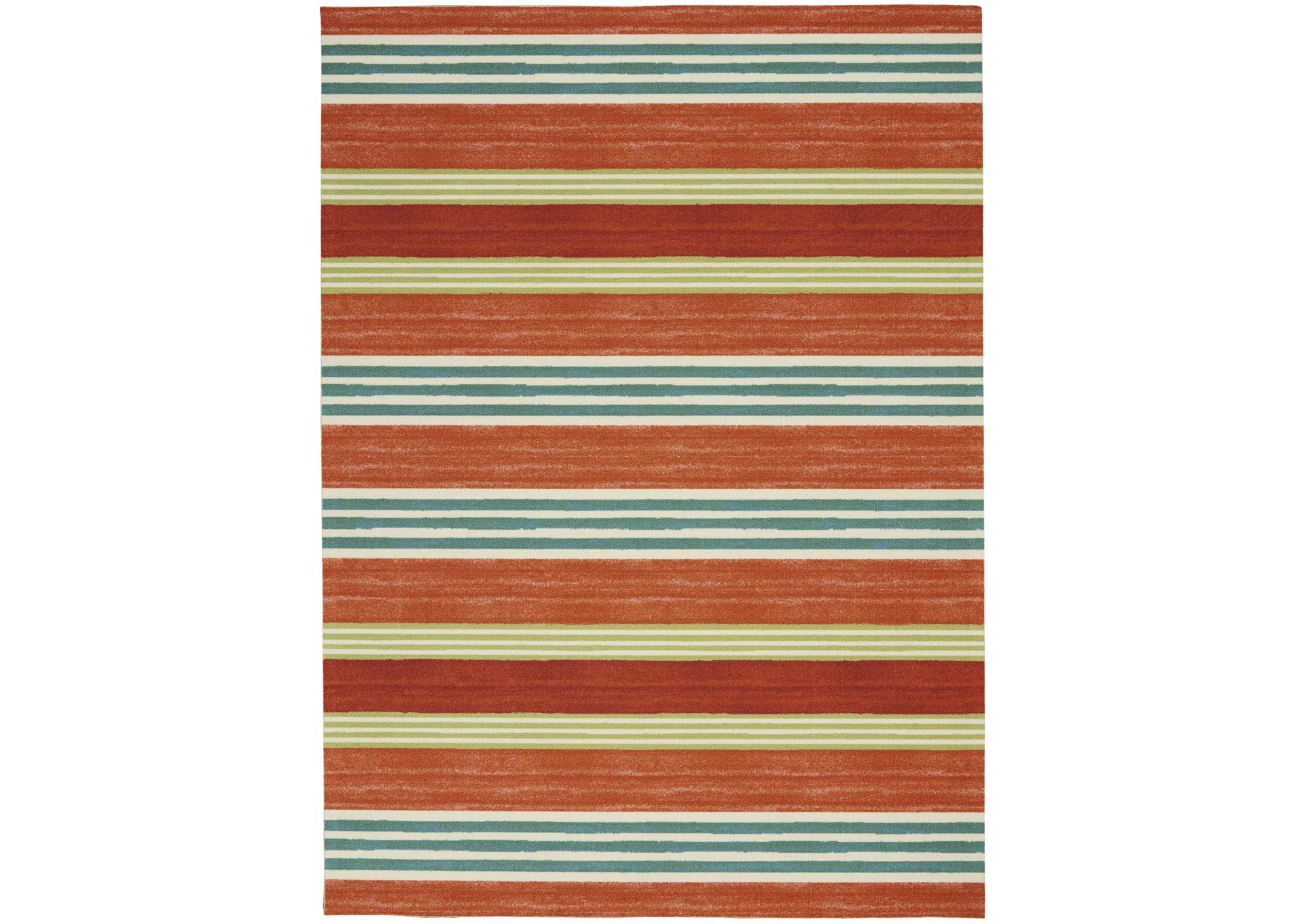 Waverly Sun N Shade SND71 Red 5'x8' Striped Area Rug,Nourison