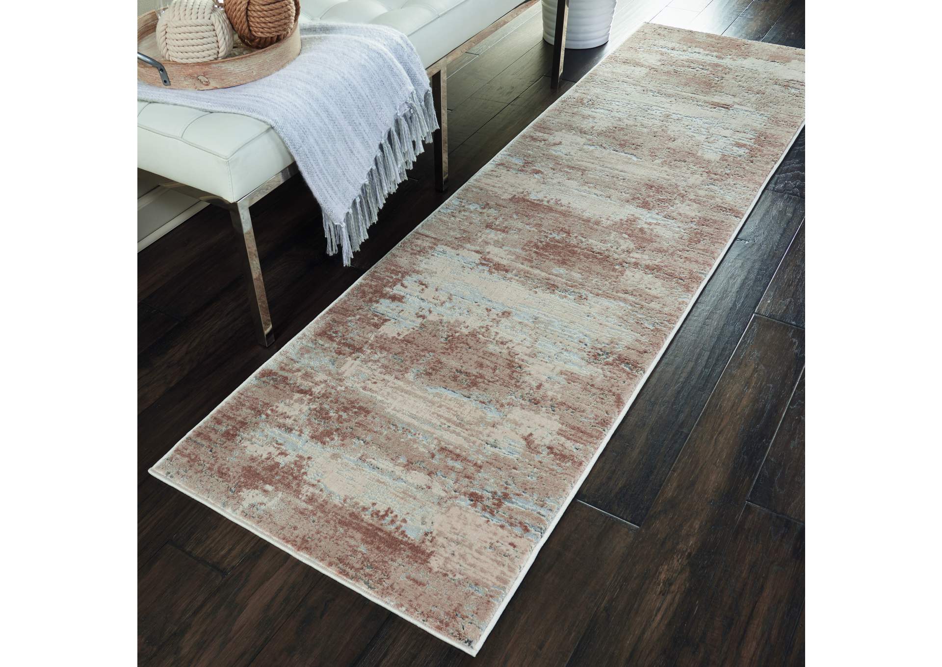 Nourison Rustic Textures RUS03 Beige 8' Runner Hallway Rug,Nourison