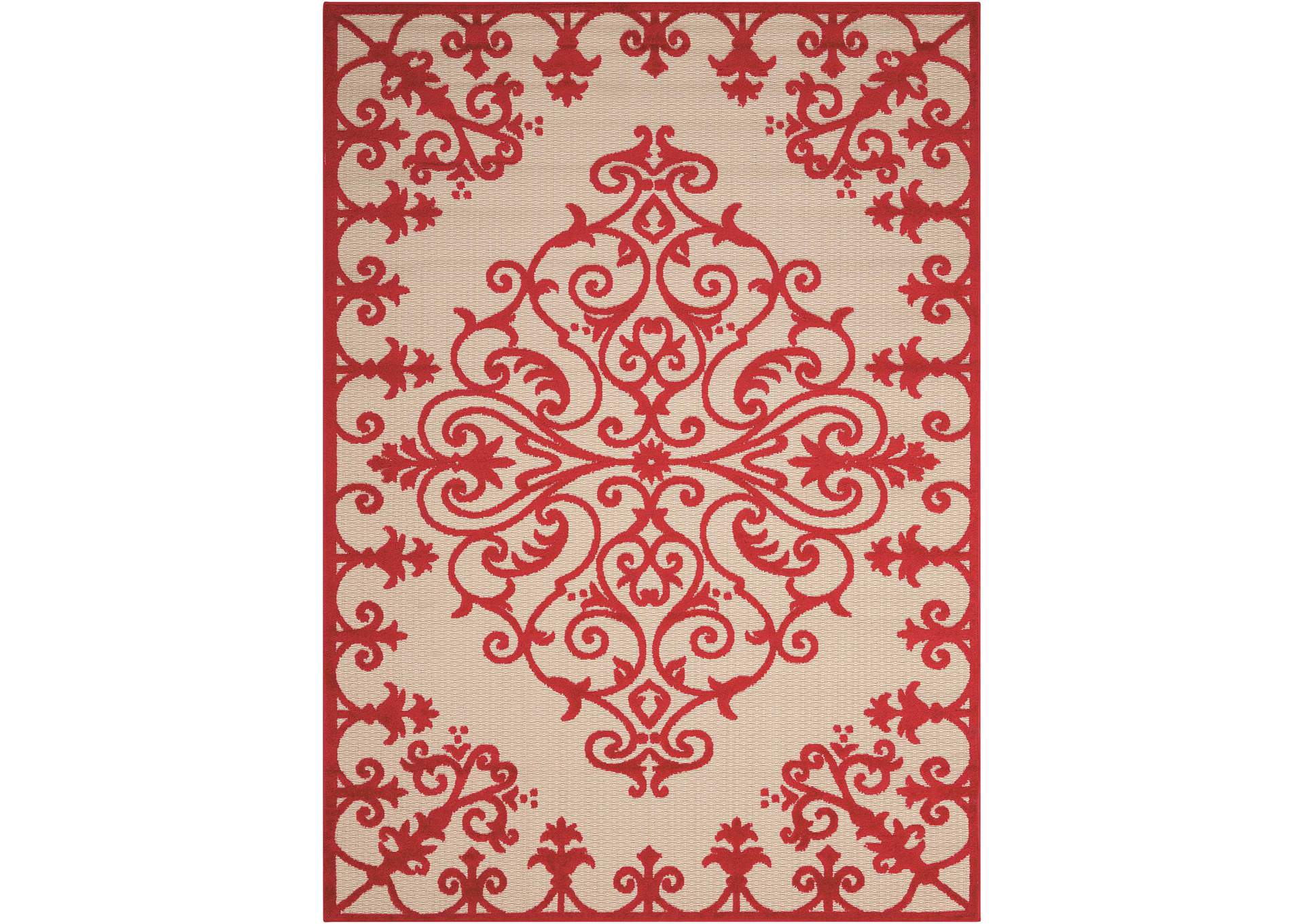 Nourison Aloha ALH12 Red 4'x6' Indoor-outdoor Area Rug,Nourison