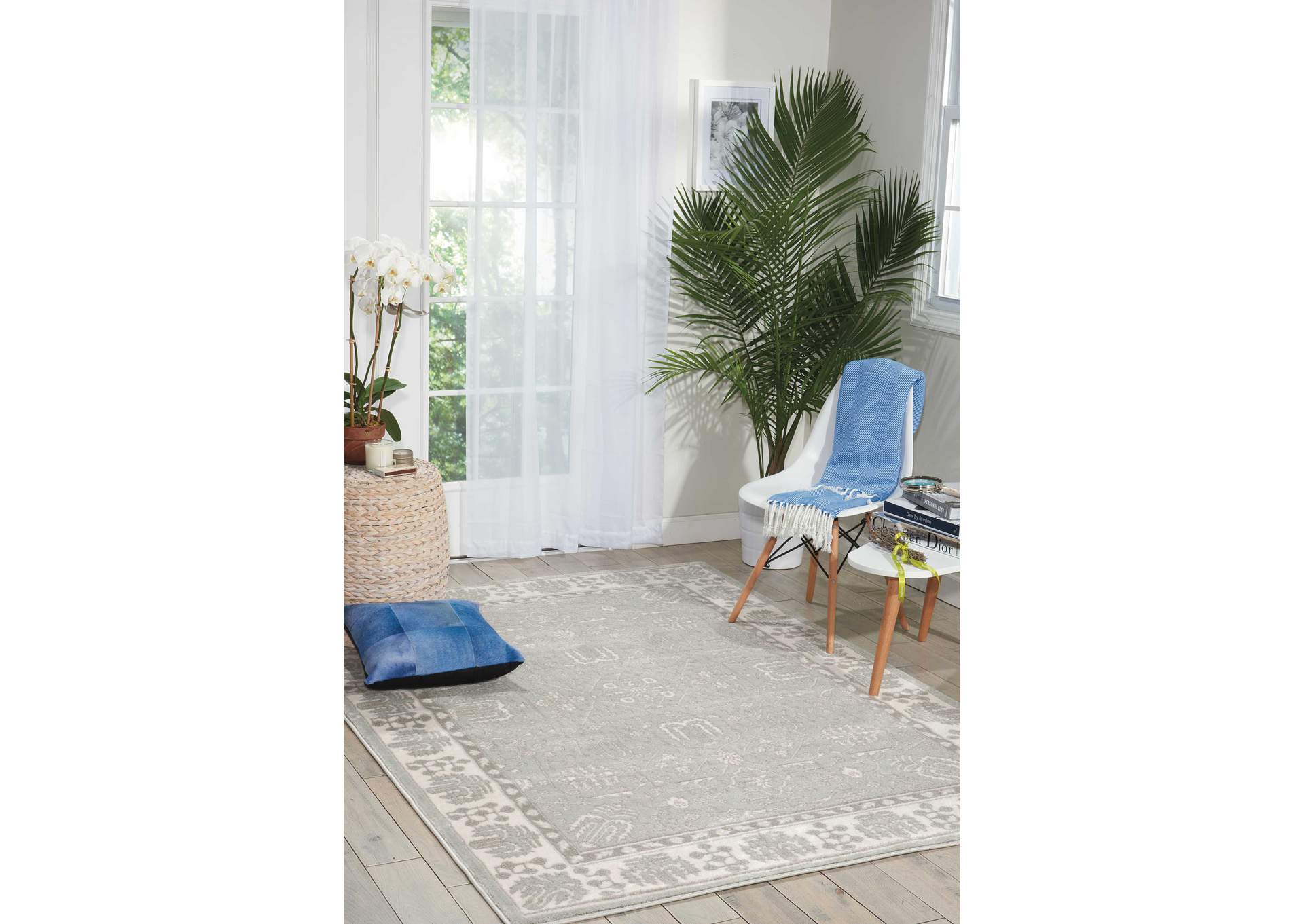 Nourison Euphoria EUP08 Silver 4'x6' Area Rug,Nourison