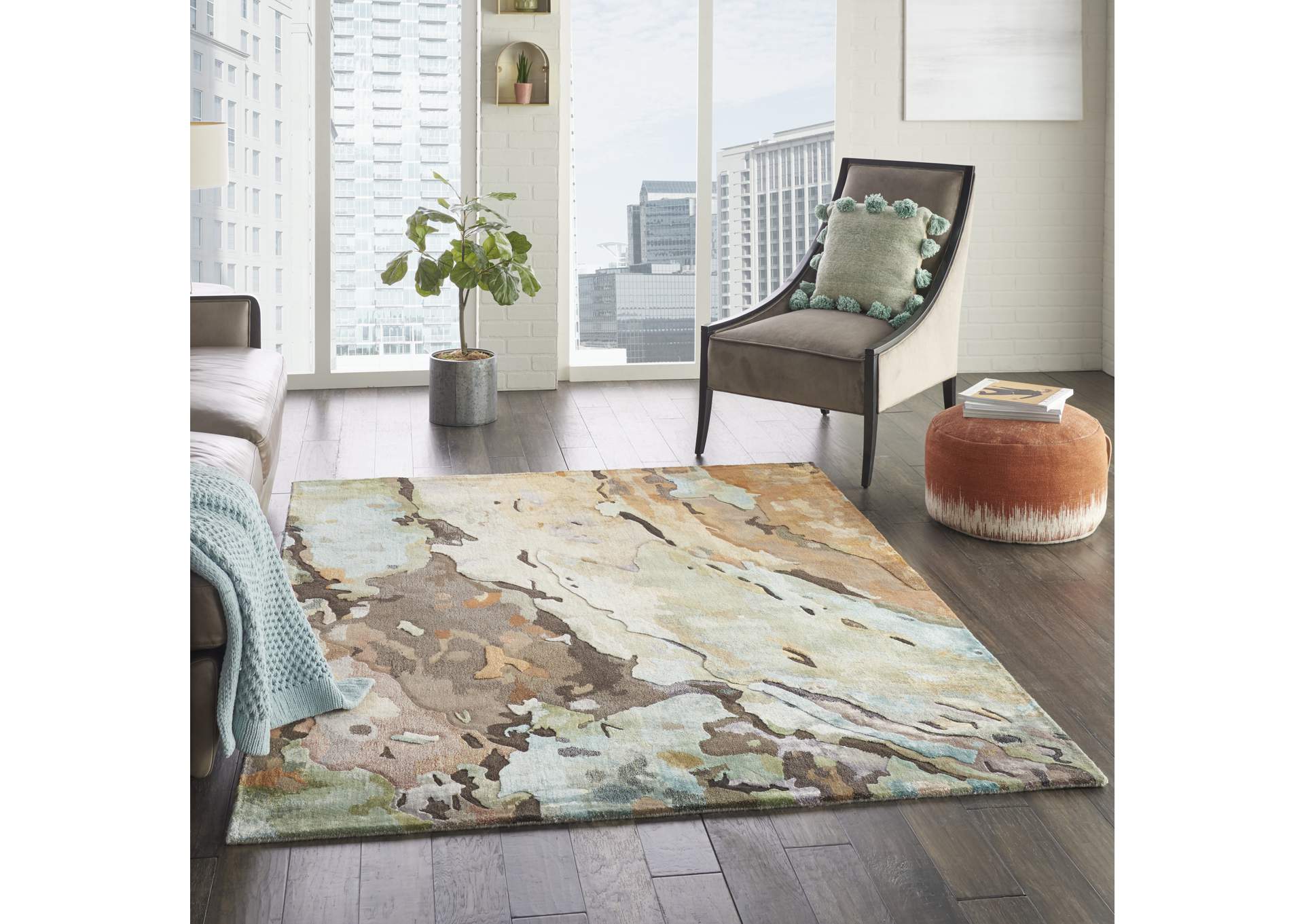 Nourison Prismatic 6'x8' Multicolor Abstract Area Rug,Nourison