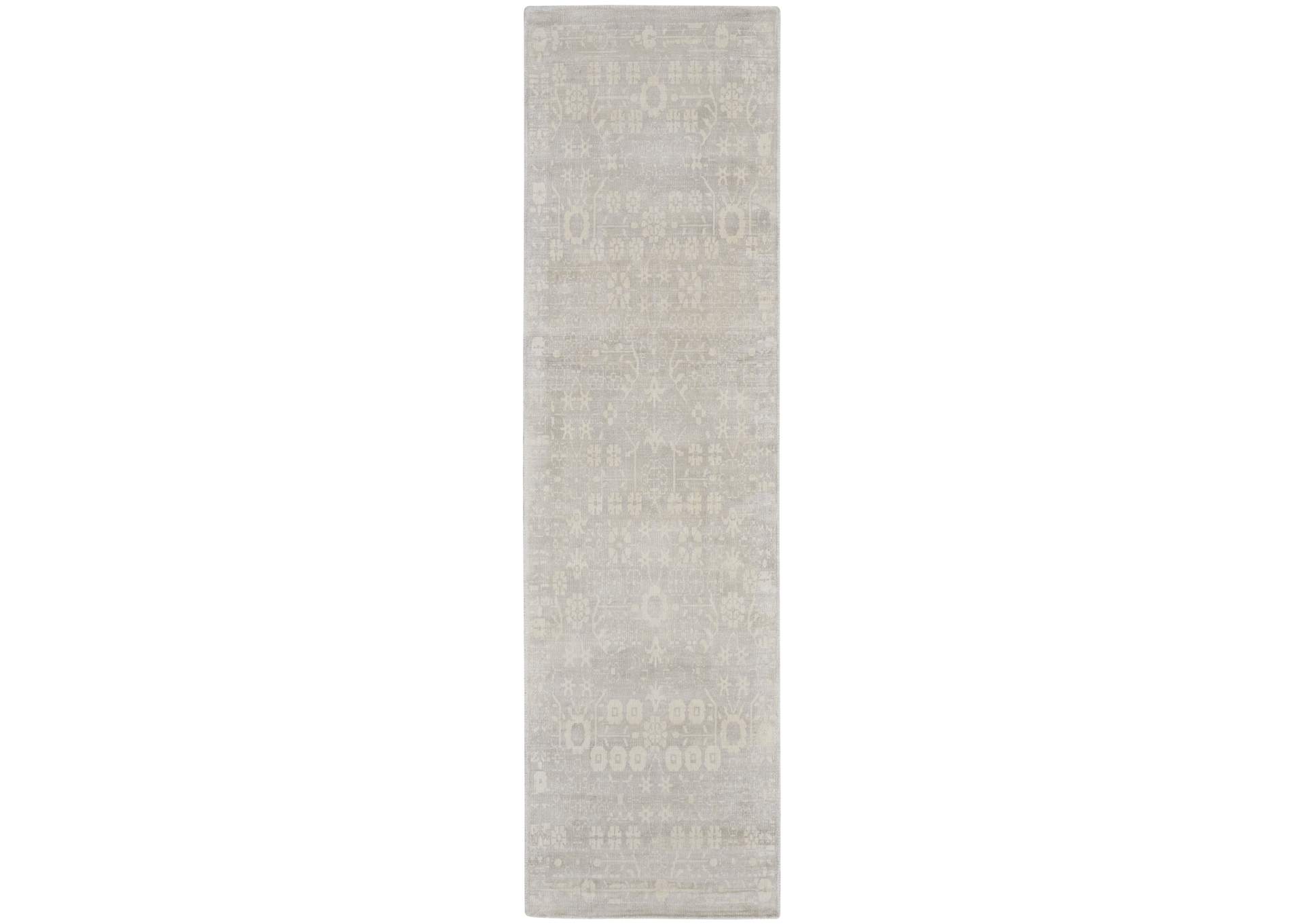 kathy ireland Home Desert Skies DSK02 Light Grey 8' Runner Hallway Rug,Nourison