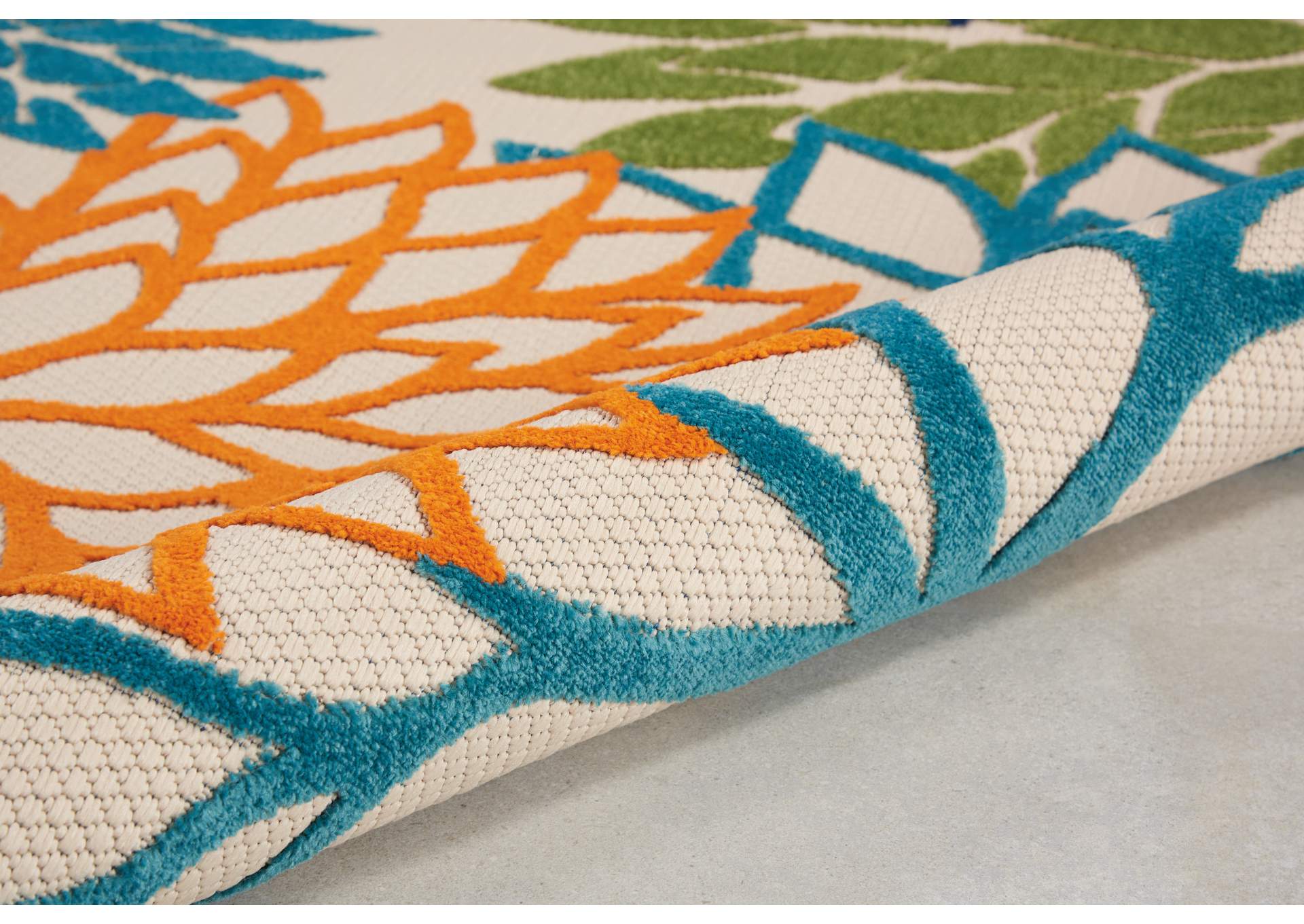 Nourison Aloha ALH05 Multicolor 5' Round Indoor-outdoor Area Rug,Nourison