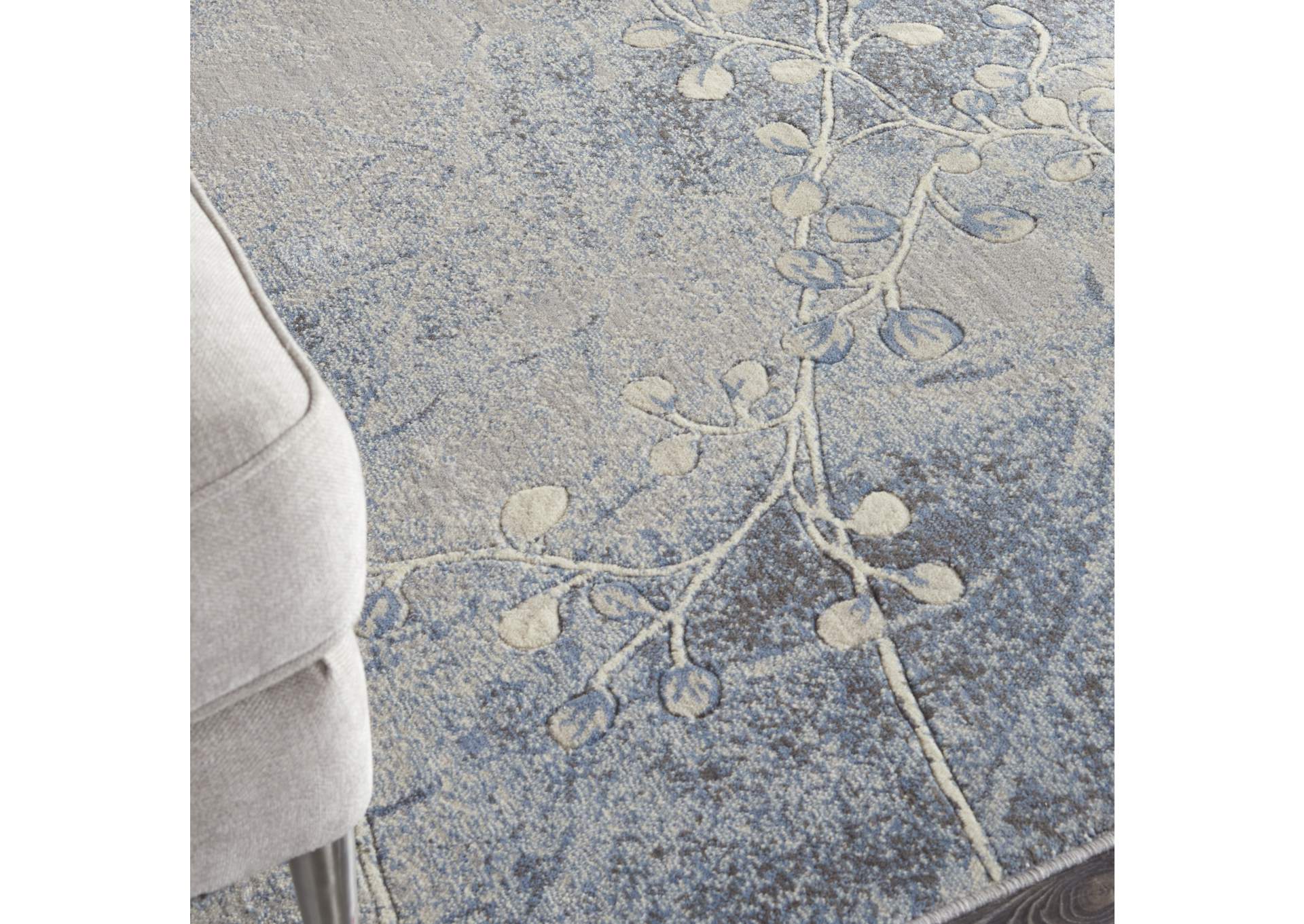 Nourison Somerset ST74 Grey and Blue 5'x8' Area Rug,Nourison