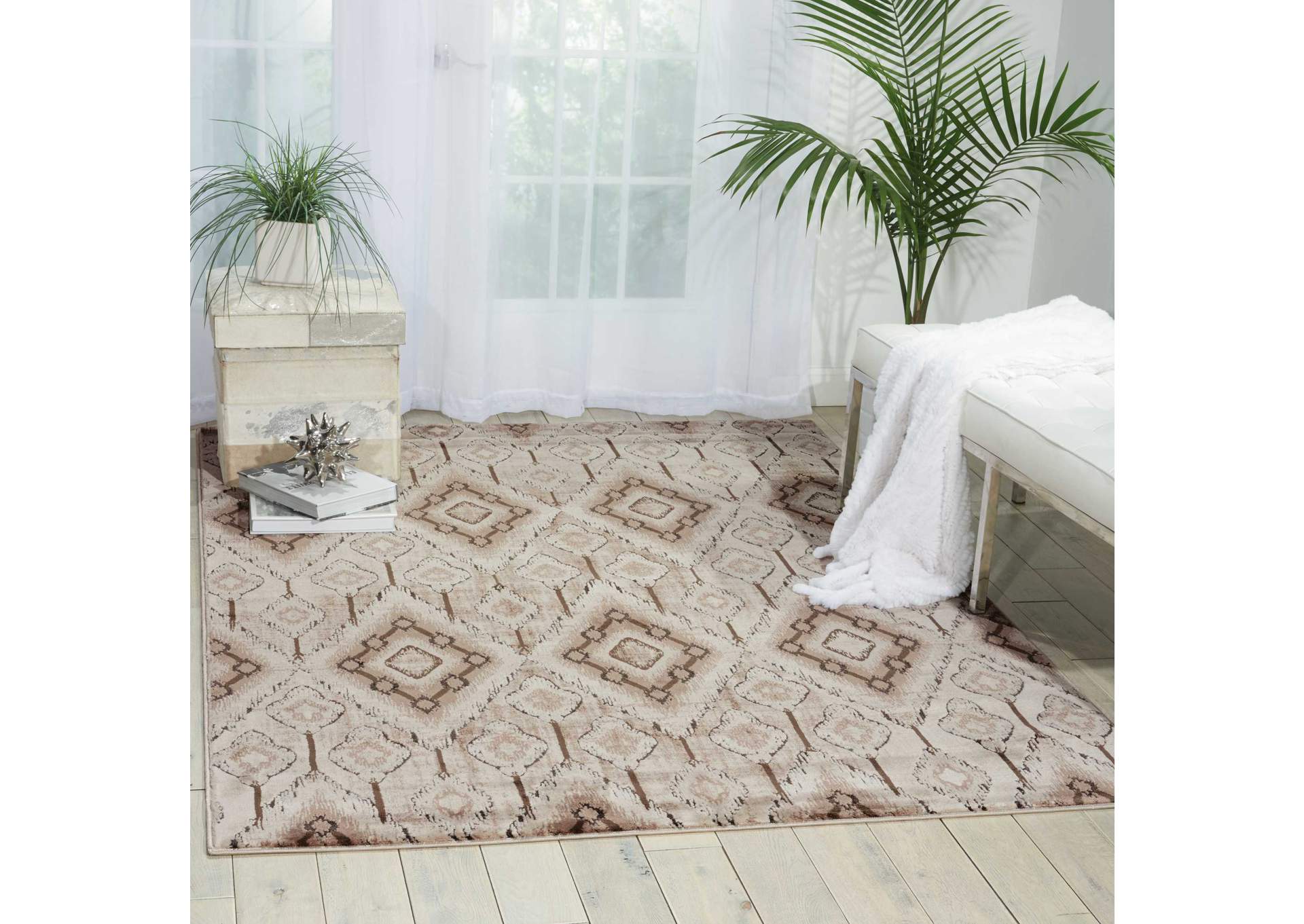 Nourison Karma KRM02 Beige 4'x6' Area Rug,Nourison