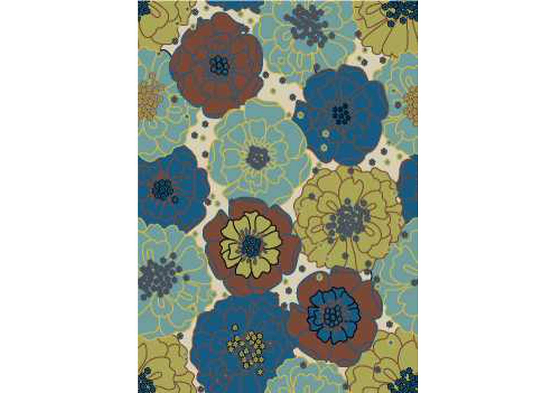 Nourison Home & Garden RS021 Blue 10'x14' Rug,Nourison