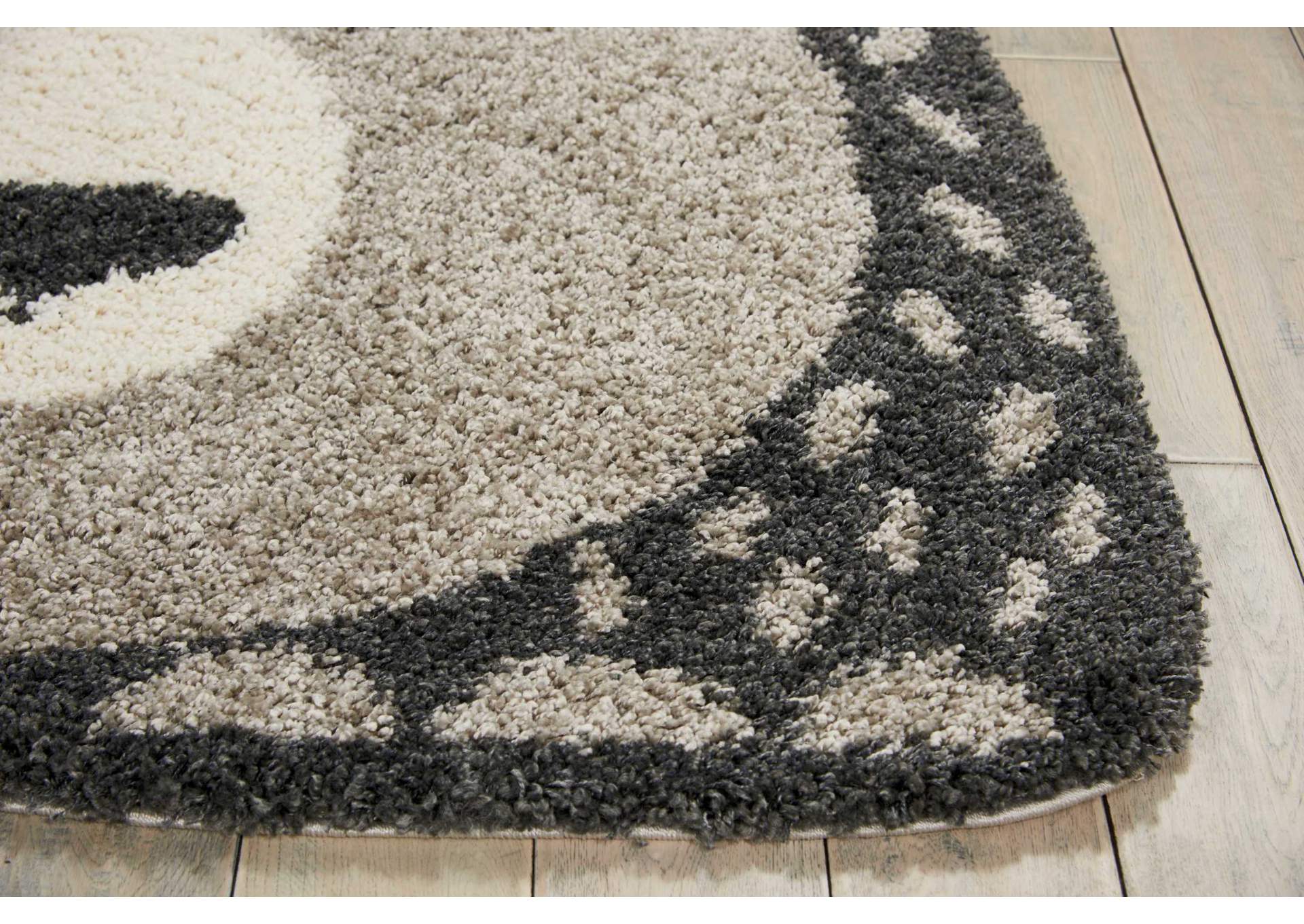 Nourison Hudson DS100 Dark Grey 4' Freeform Area Rug,Nourison