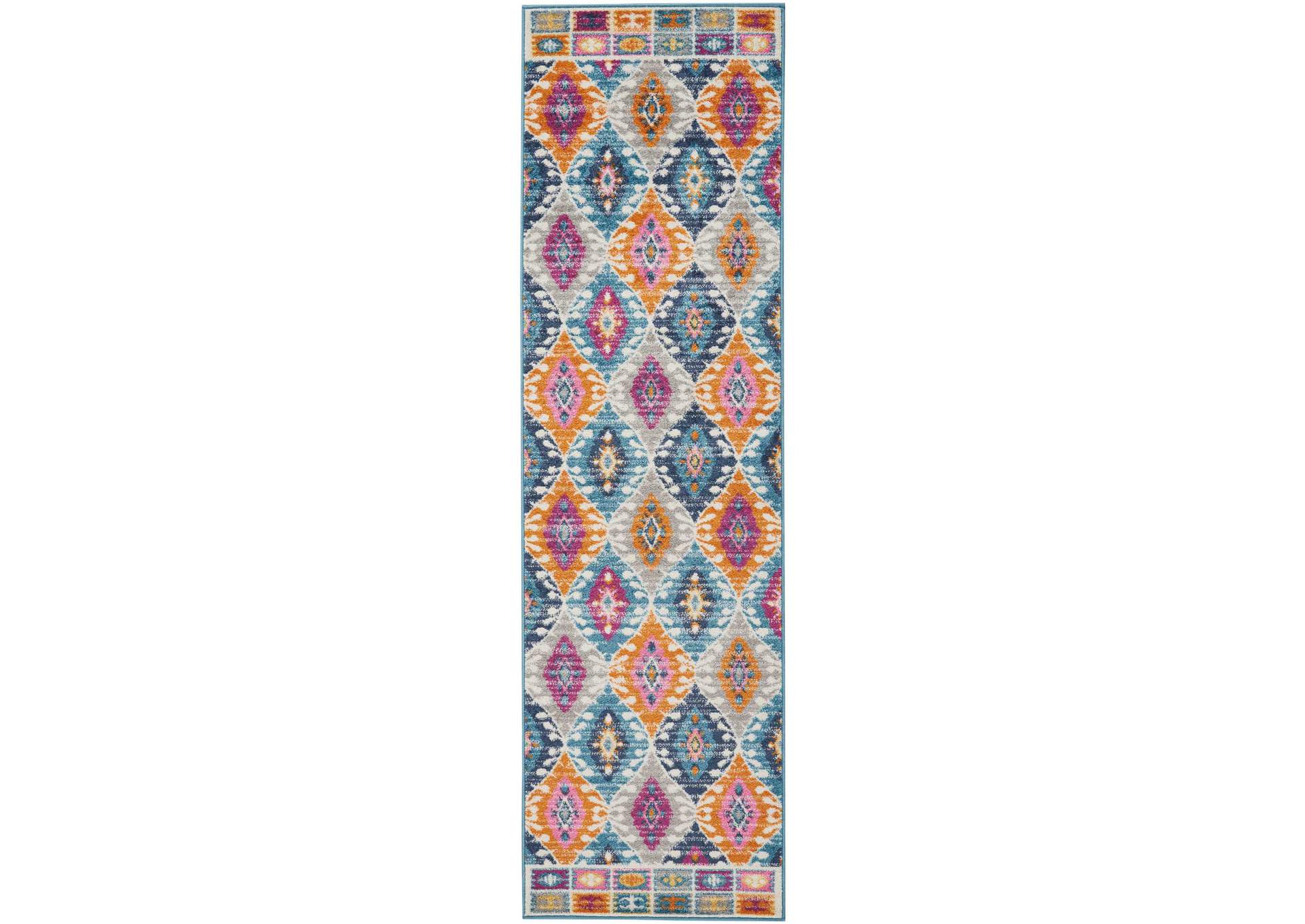 Nourison Passion PSN02 Multicolor 8' Runner Hallway Rug,Nourison