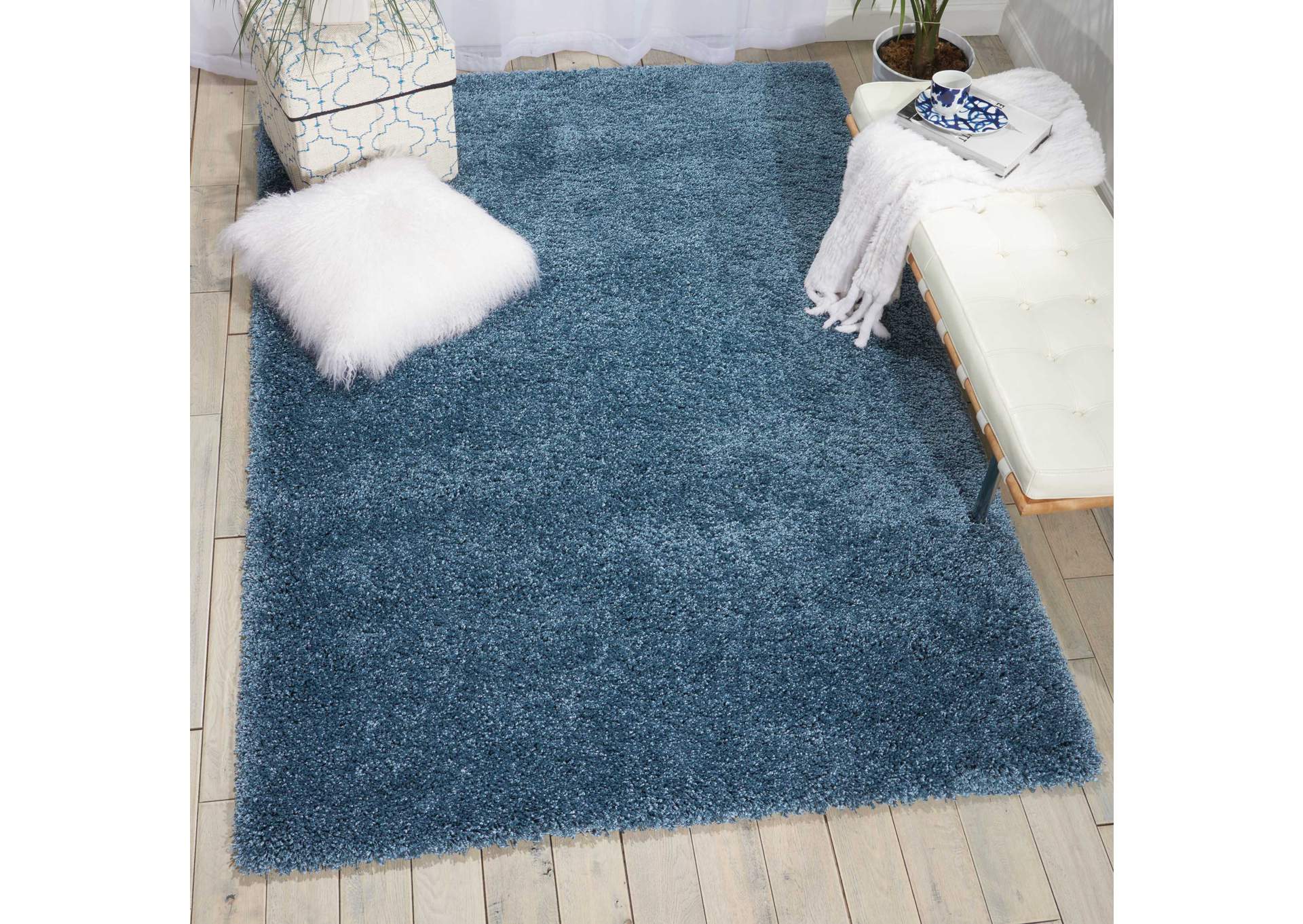 Nourison Amore AMOR1 Blue 4'x6' Area Rug,Nourison