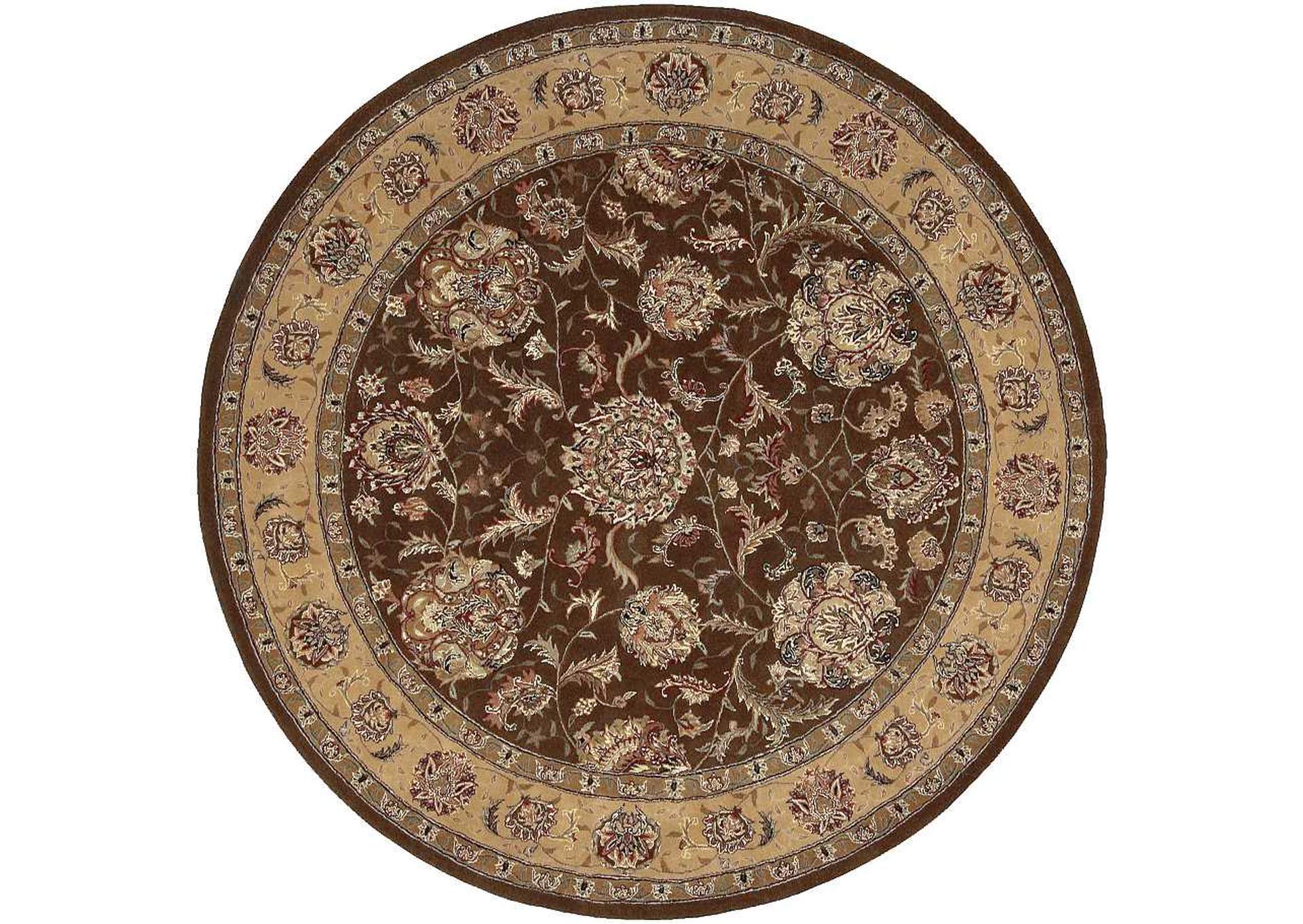 Nourison 2000 2206 Brown 6' Round Area Rug,Nourison