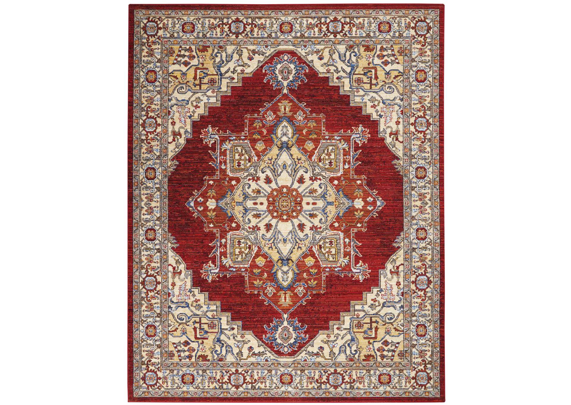 Nourison Majestic 8'x10' Red Multicolor Persian Area Rug,Nourison