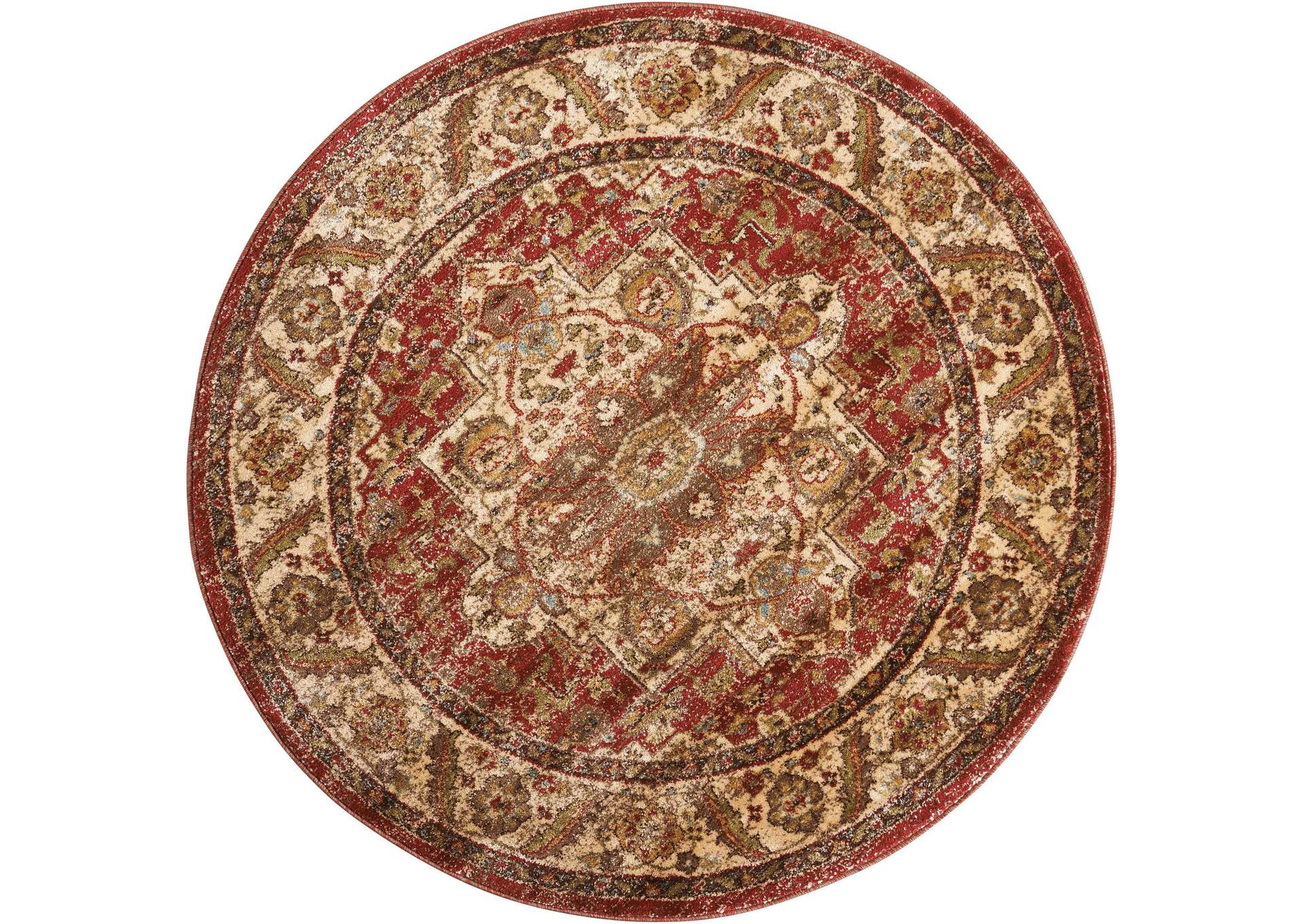 Nourison Delano DEL05 Red 5' Round Area Rug,Nourison