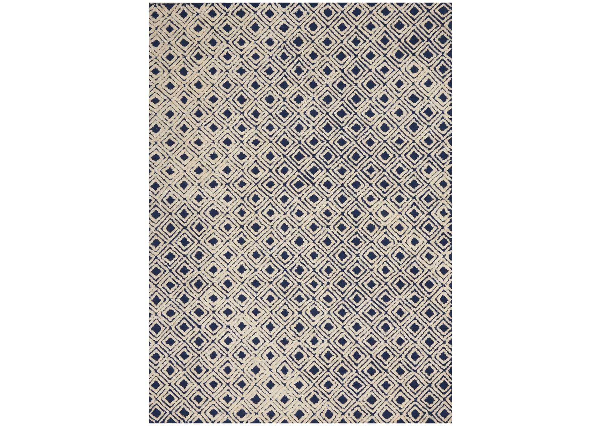 Nourison Deco Mod DEC02 Navy/Ivory 10'x13' Oversized Rug,Nourison