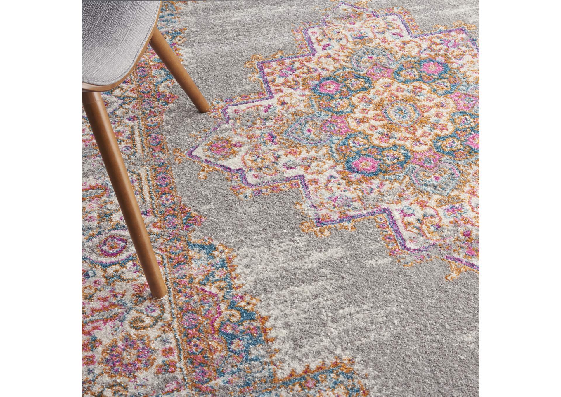 Nourison Passion PSN03 Grey 5'x7' Vintage Area Rug,Nourison