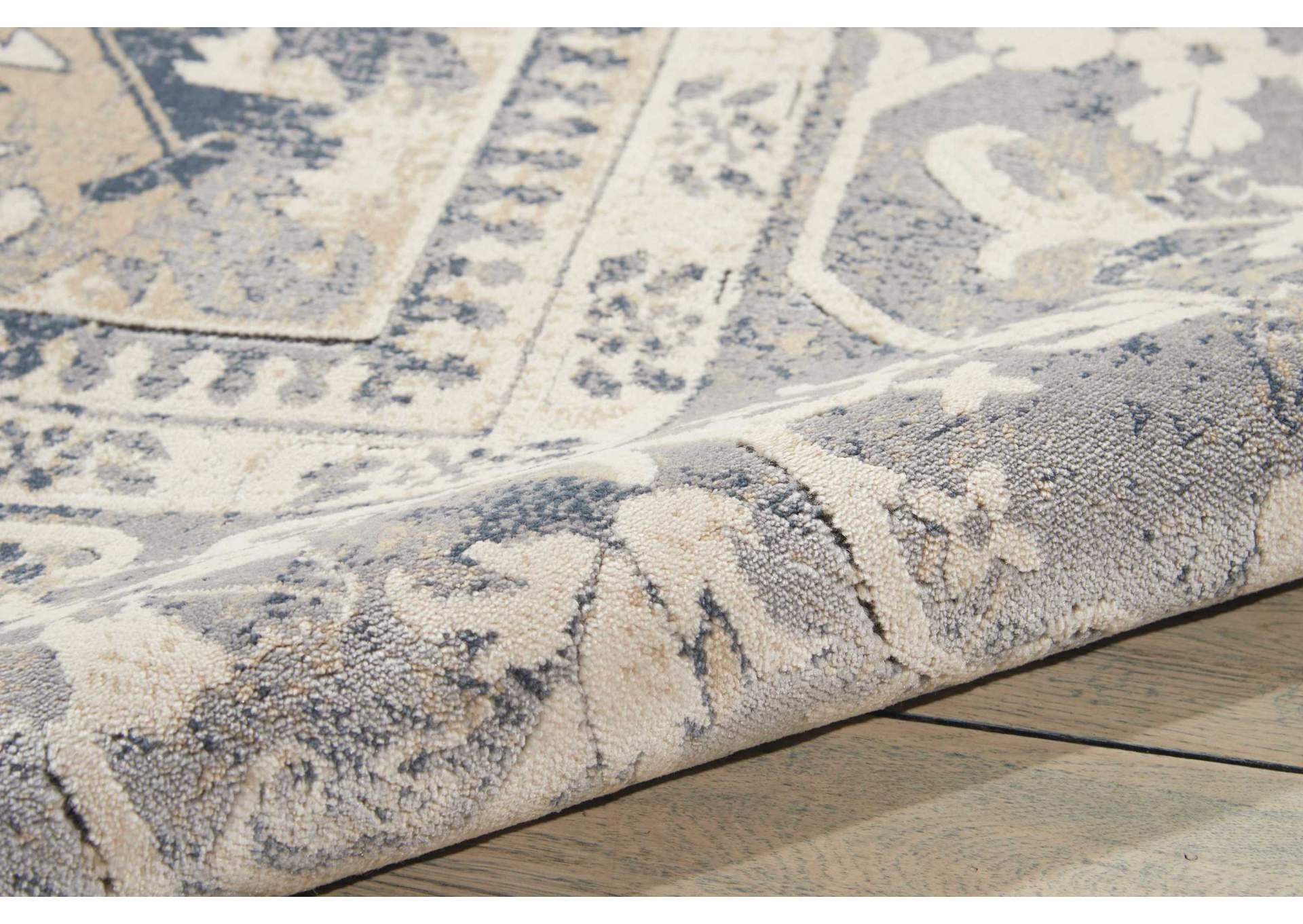 kathy ireland Home Malta MAI05 Blue and Ivory 9'x12' Rug,Nourison
