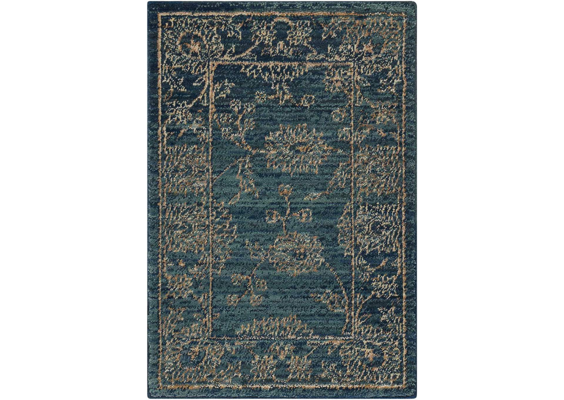 Nourison 2020 NR202 Teal 3'x5' Area Rug,Nourison