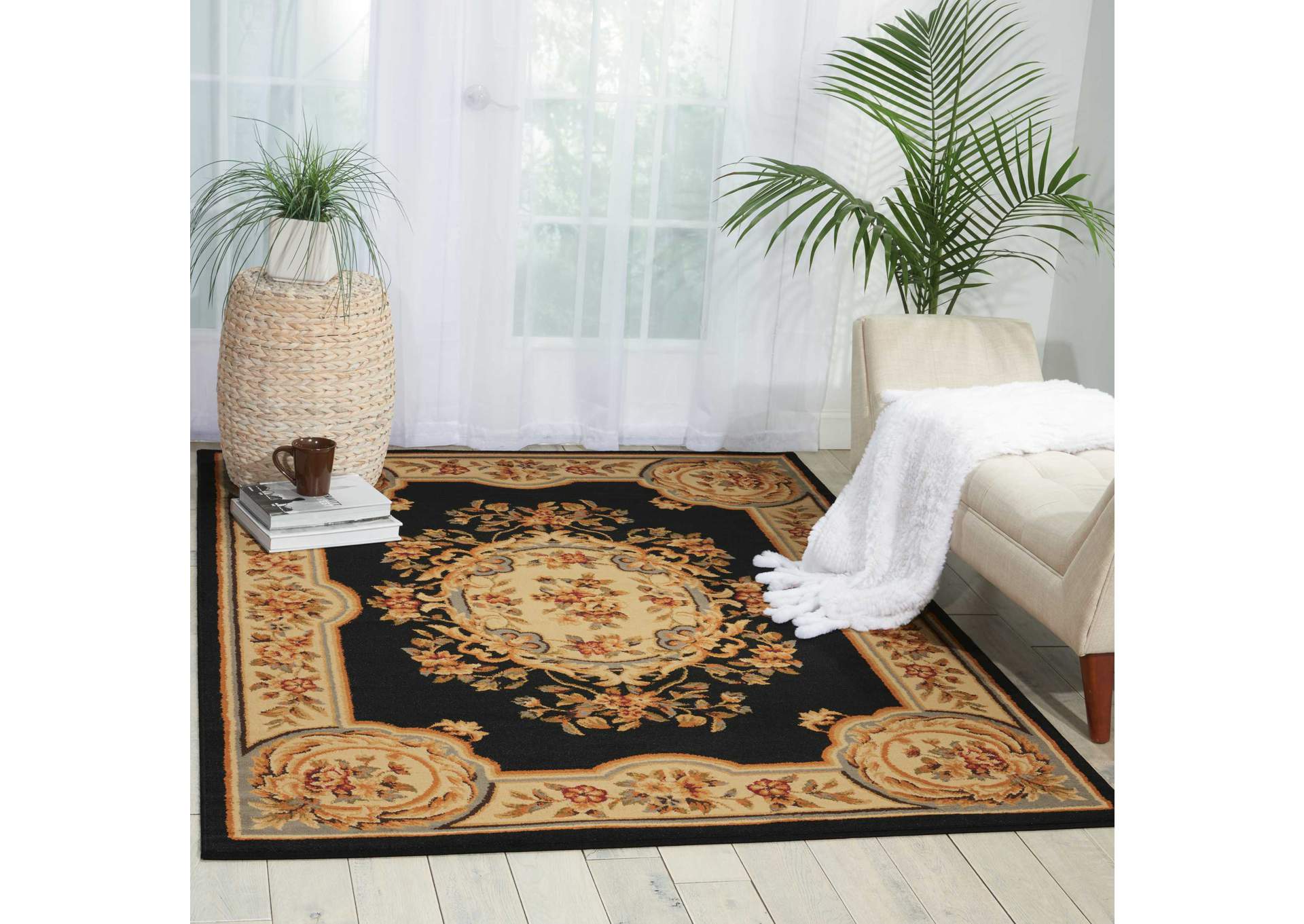 Nourison Paramount PAR37 Black 5'x7' Area Rug,Nourison