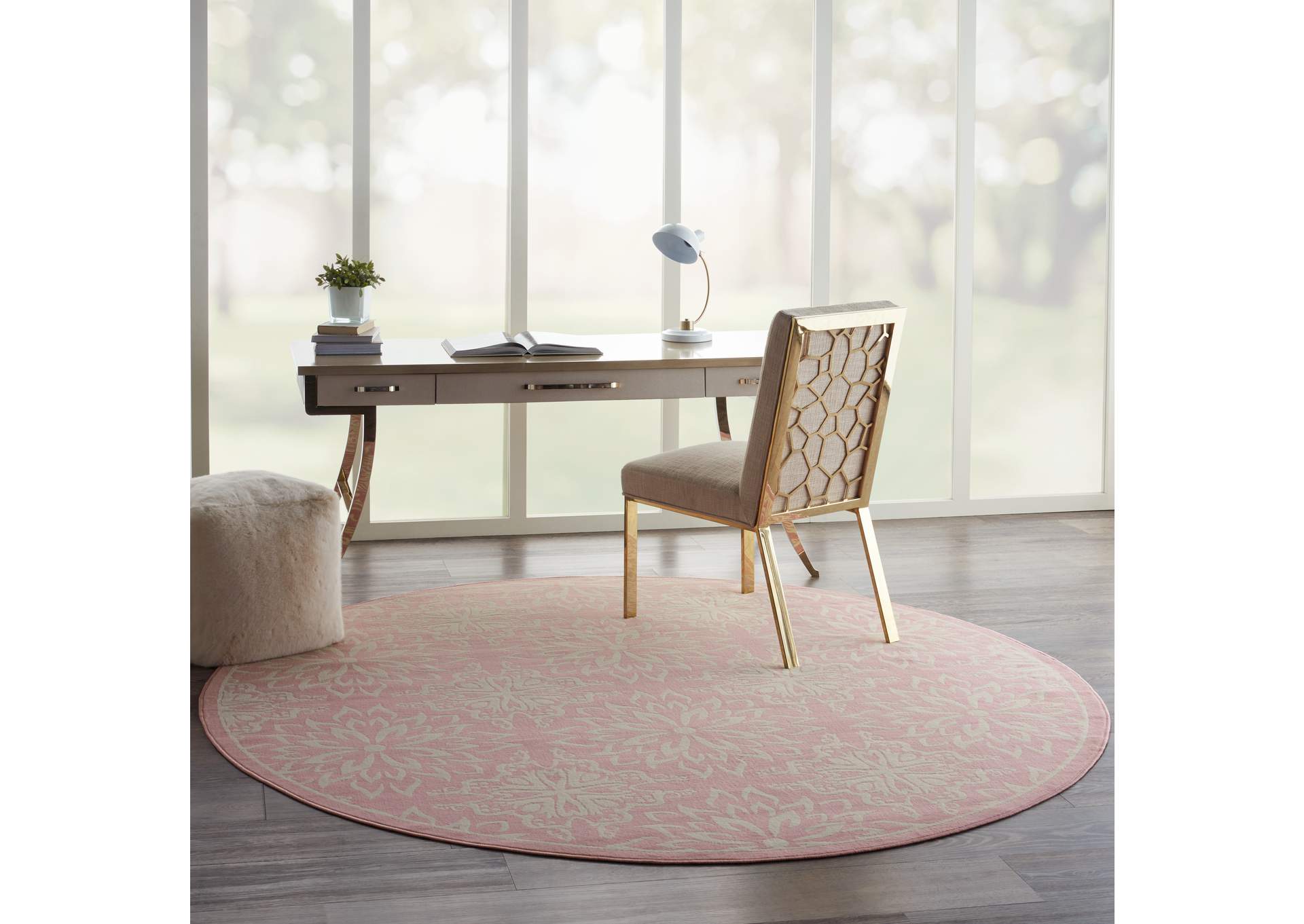 Nourison Jubilant 8' Round Pink Area Rug,Nourison