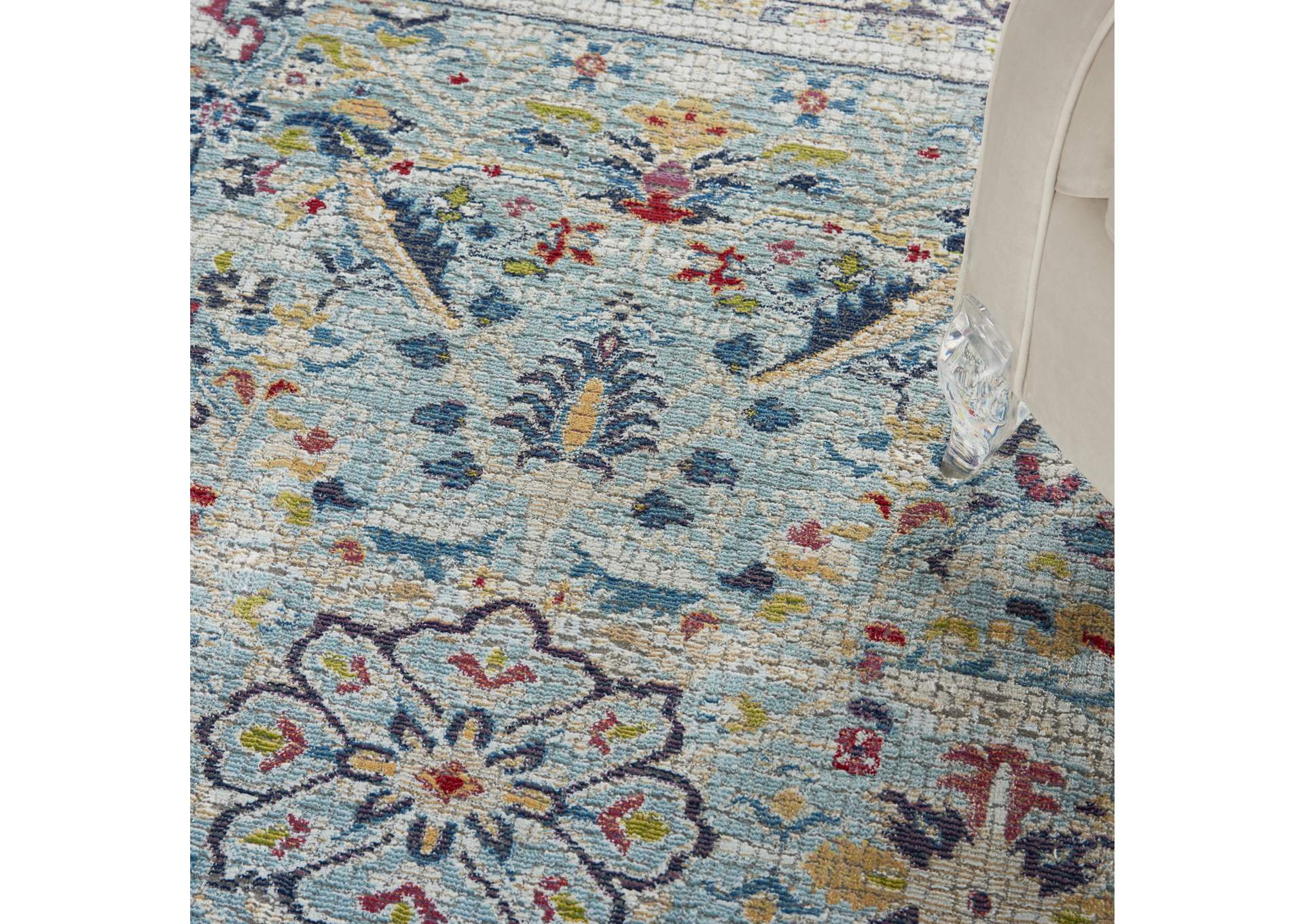 Nourison Ankara Global ANR14 Light Blue Multicolor 5'x8' Persian Area Rug,Nourison