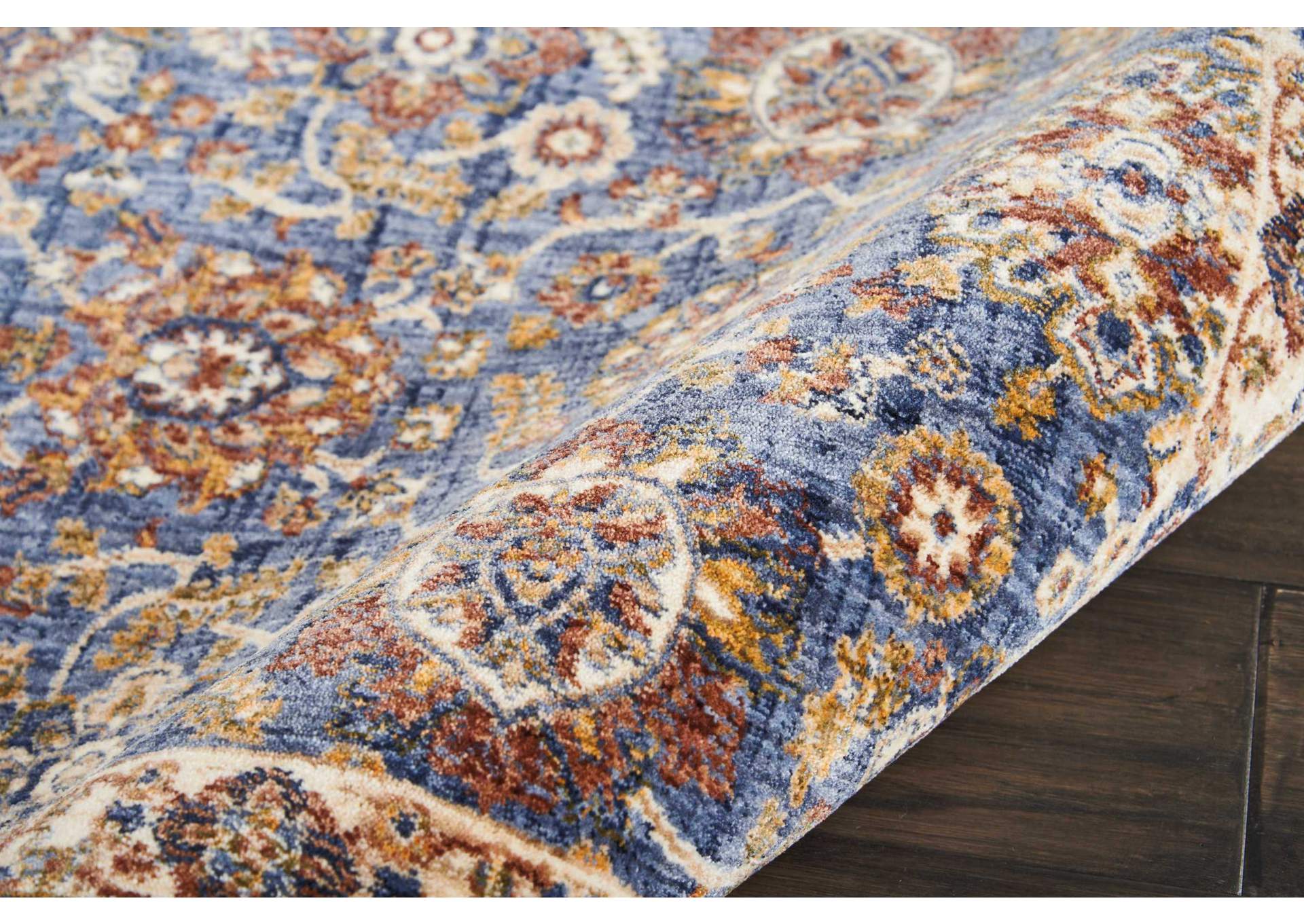 Nourison Lagos LAG04 Blue Multicolor 8' Runner Low-pile Hallway Rug,Nourison