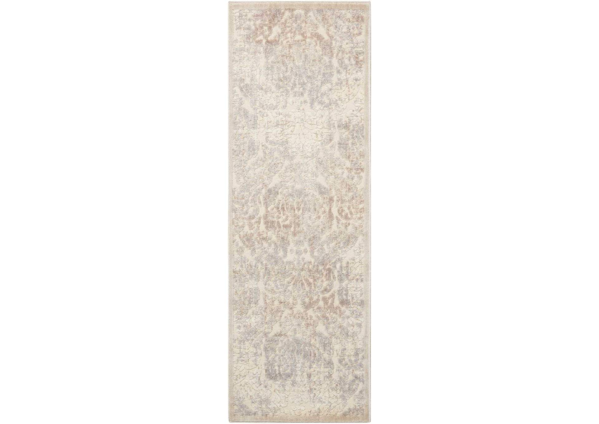 Nourison Graphic Illusions GIL09 White 6' Runner Hallway Rug,Nourison