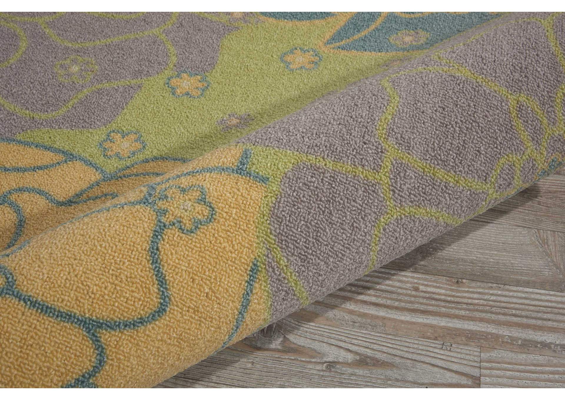 Nourison Home & Garden RS021 Green 8' Runner Hallway Rug,Nourison