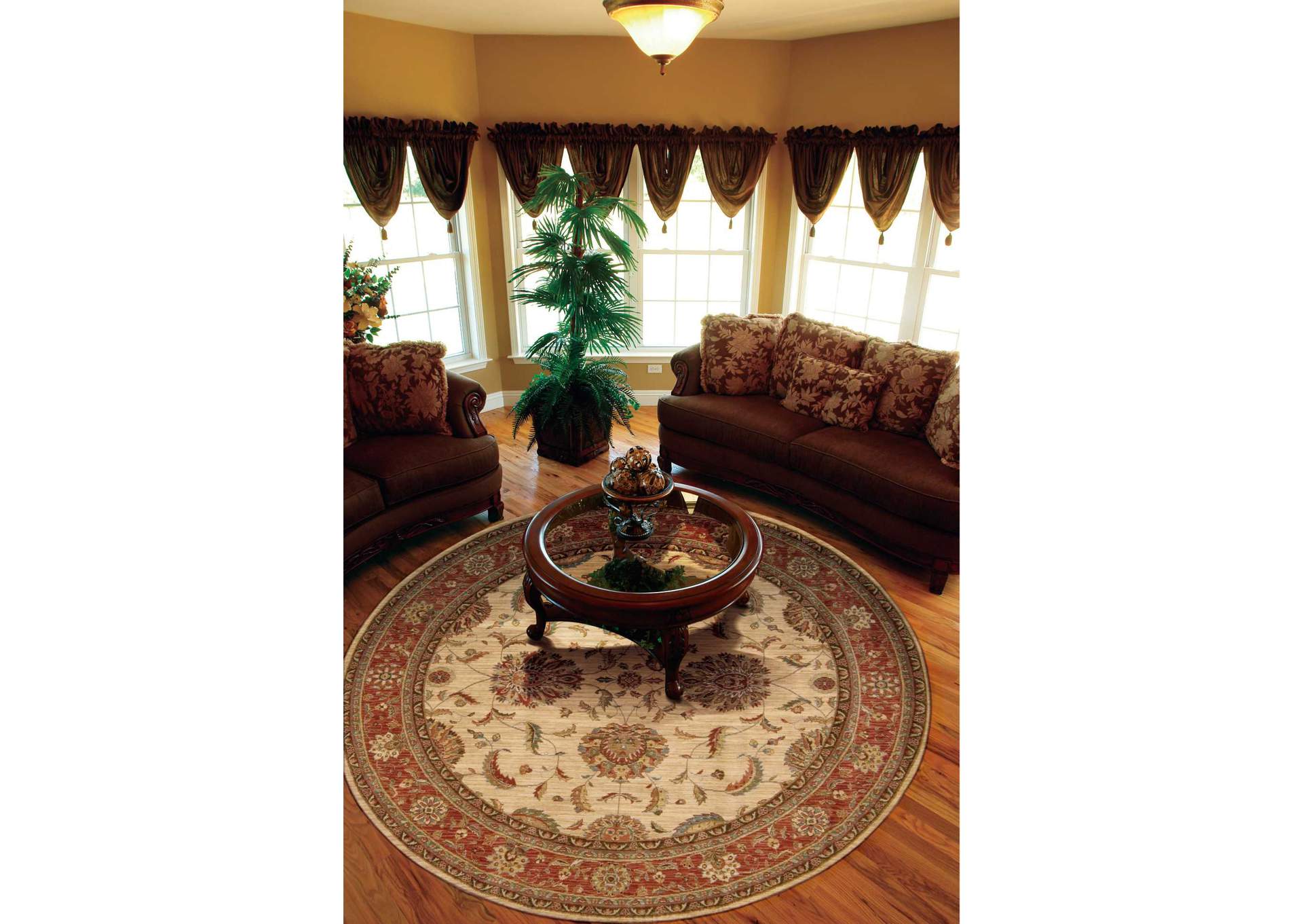 Nourison Living Treasures LI04 Beige Multicolor 6' Round Area Rug,Nourison