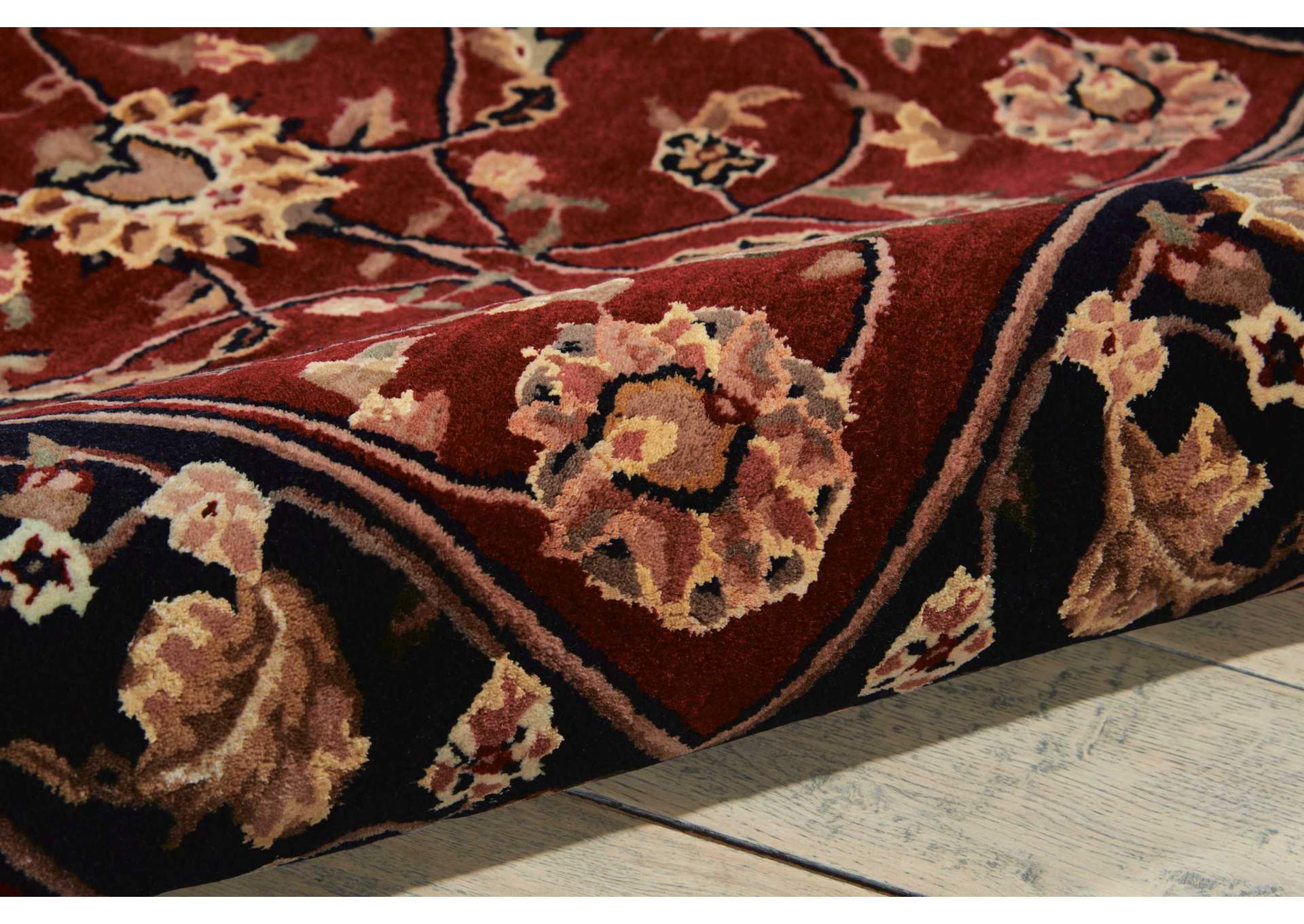 Nourison 2000 2002 Dark Red Multicolor 8' Runner Area Rug,Nourison