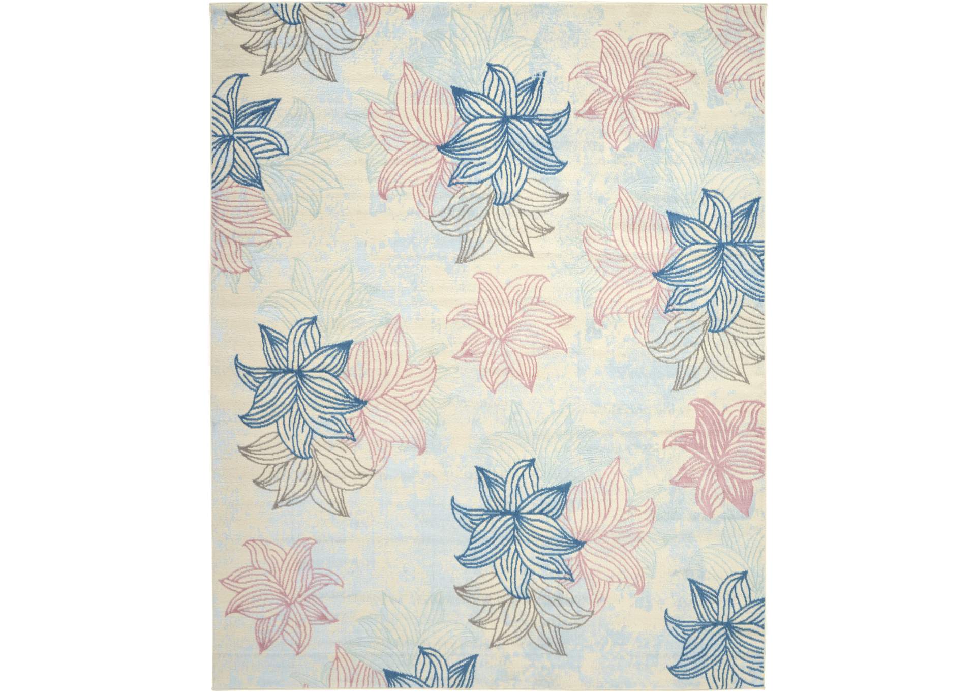 Nourison Jubilant JUB08 White Multicolor 8'x10' Large Low-pile Rug,Nourison