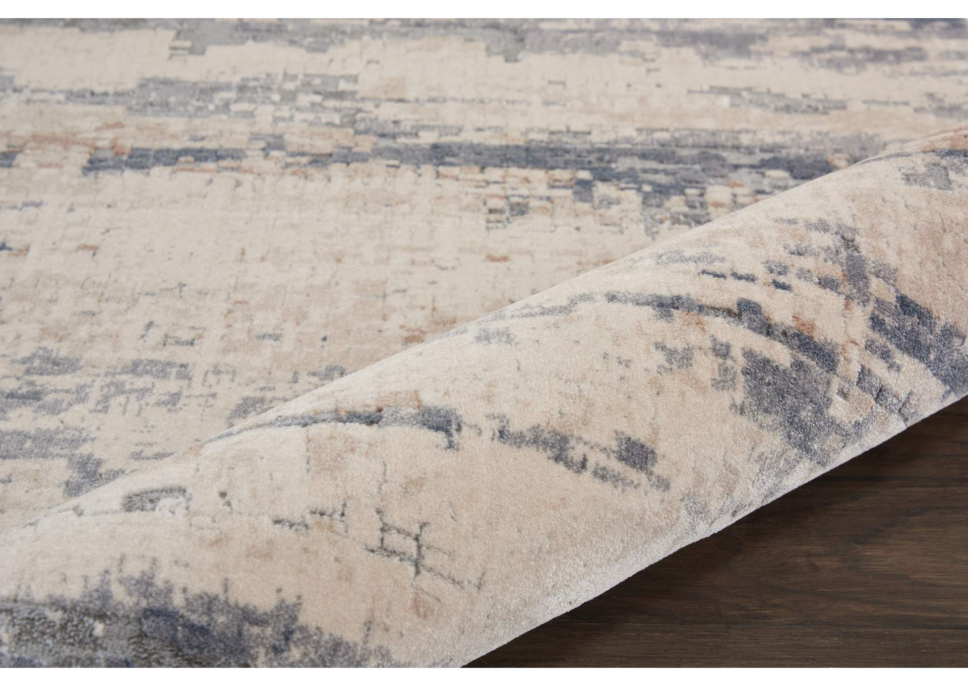 Nourison Rustic Textures RUS04 Beige and Grey 8'x11' Oversized Rug,Nourison