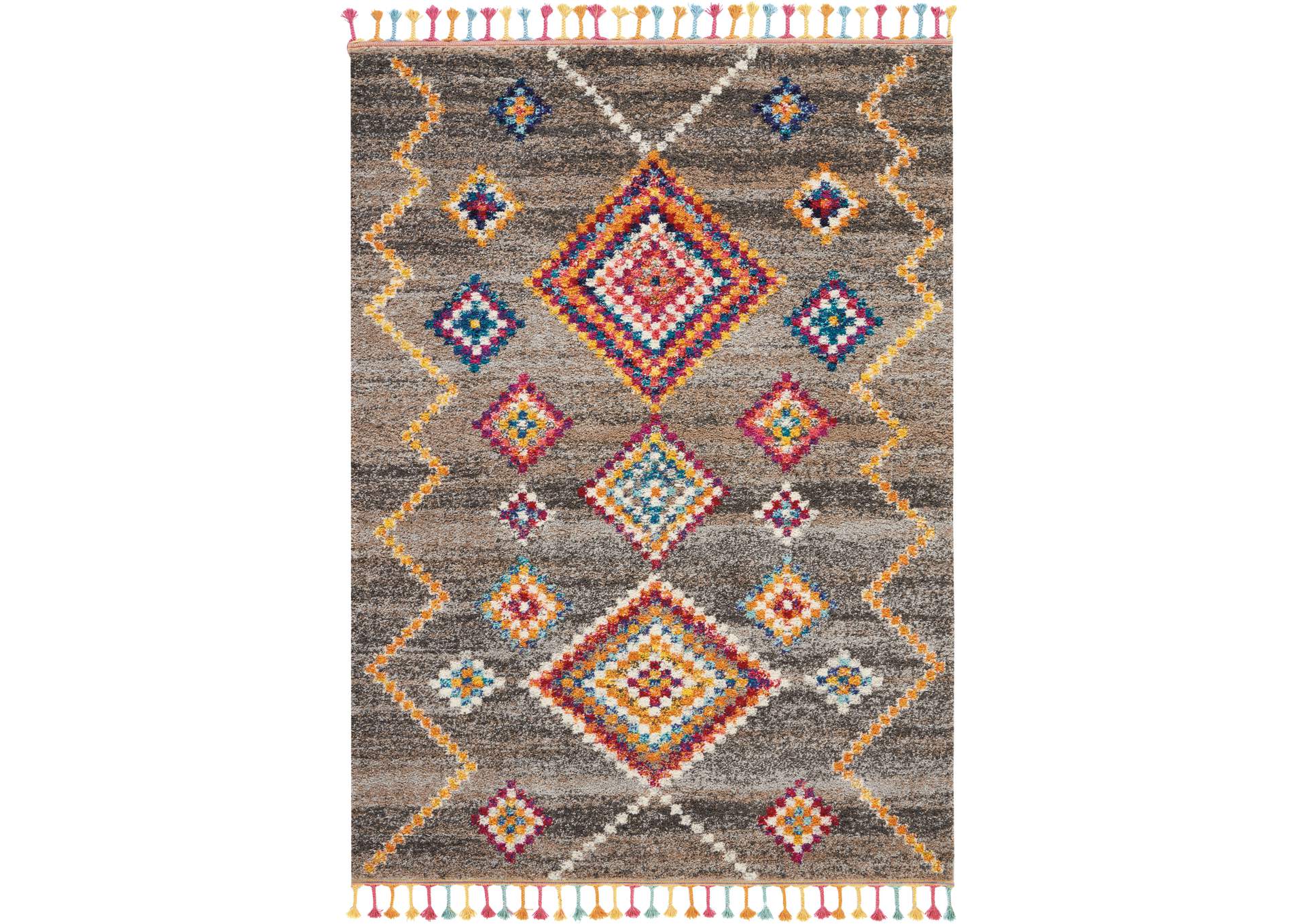 Nourison Nomad NMD05 Grey Multicolor 5'x8' Scandinavian Area Rug,Nourison