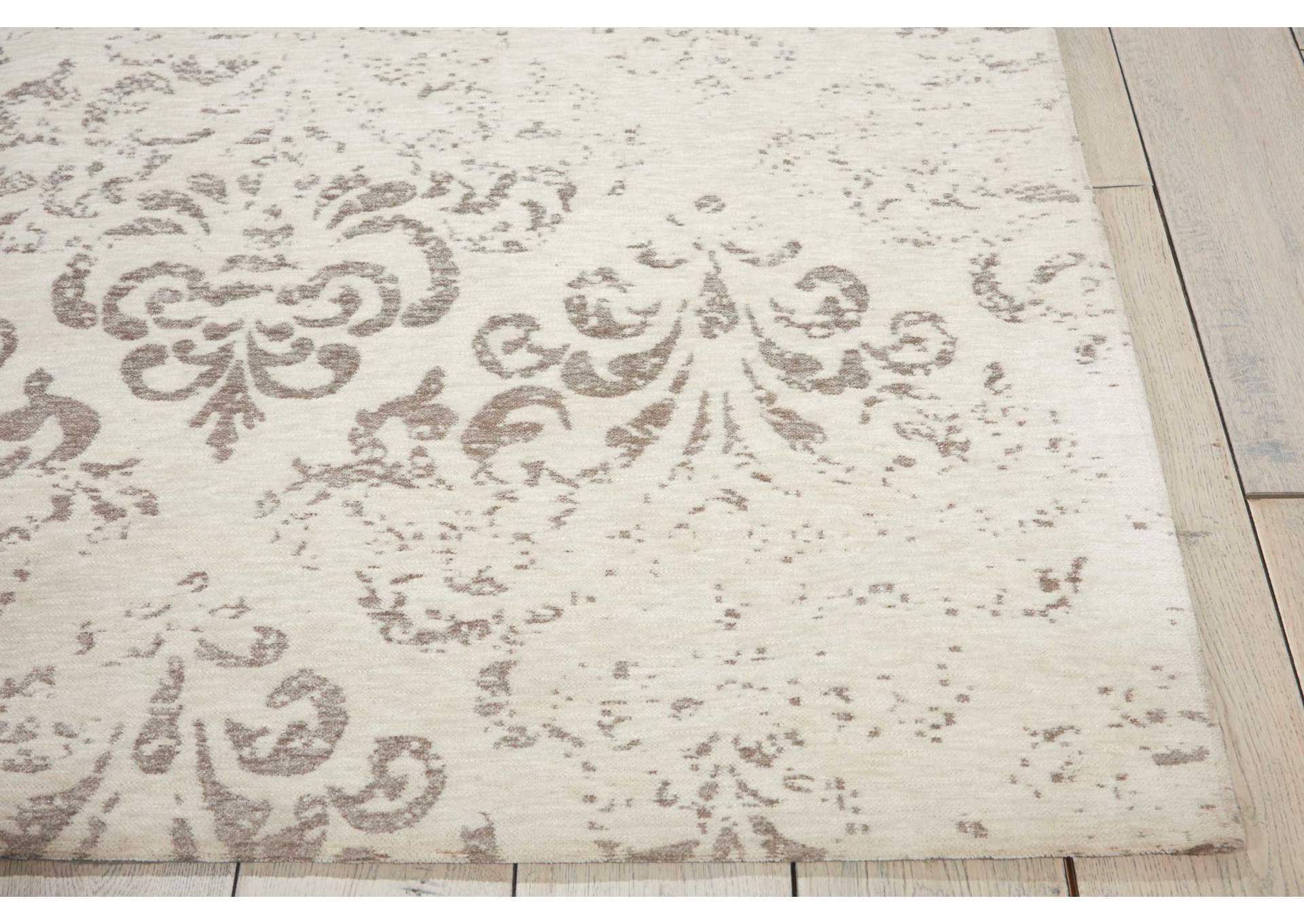 Nourison Damask DAS03 White 5'x7' Vintage Area Rug,Nourison