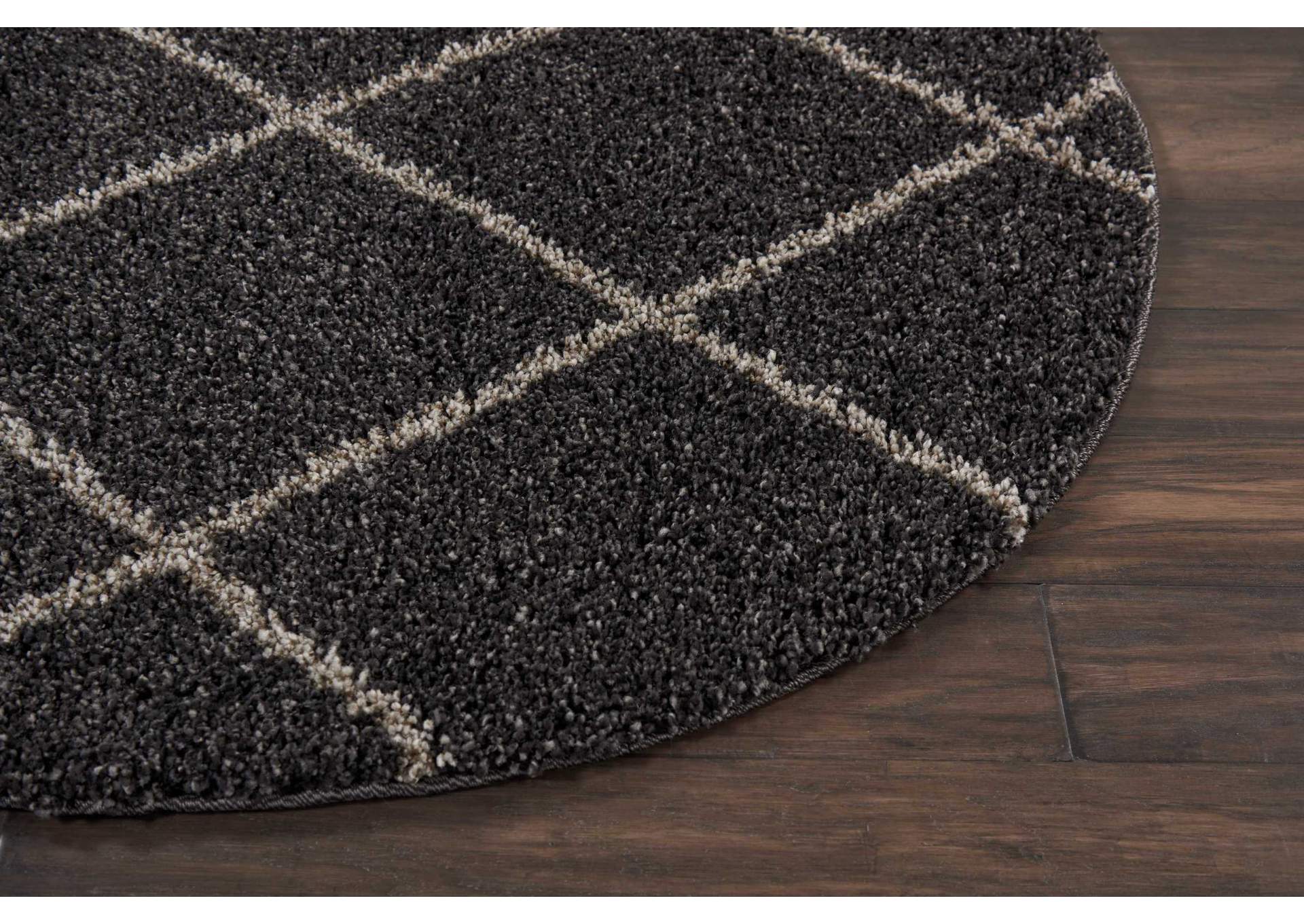 Nourison Brisbane BRI03 Black 5' Round Area Rug,Nourison