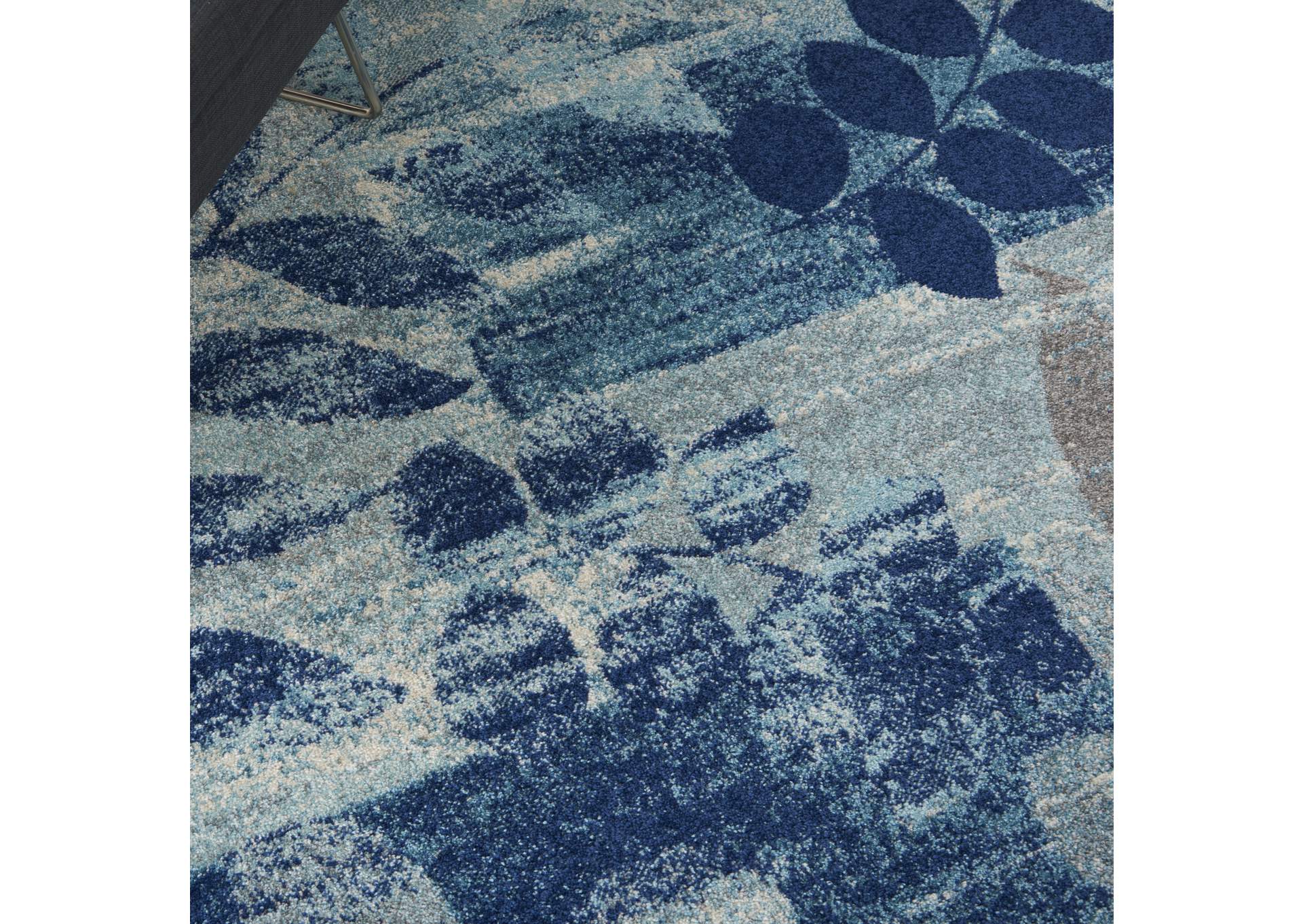 Nourison Tranquil TRA01 Navy Blue 4'x6' Modern Area Rug,Nourison