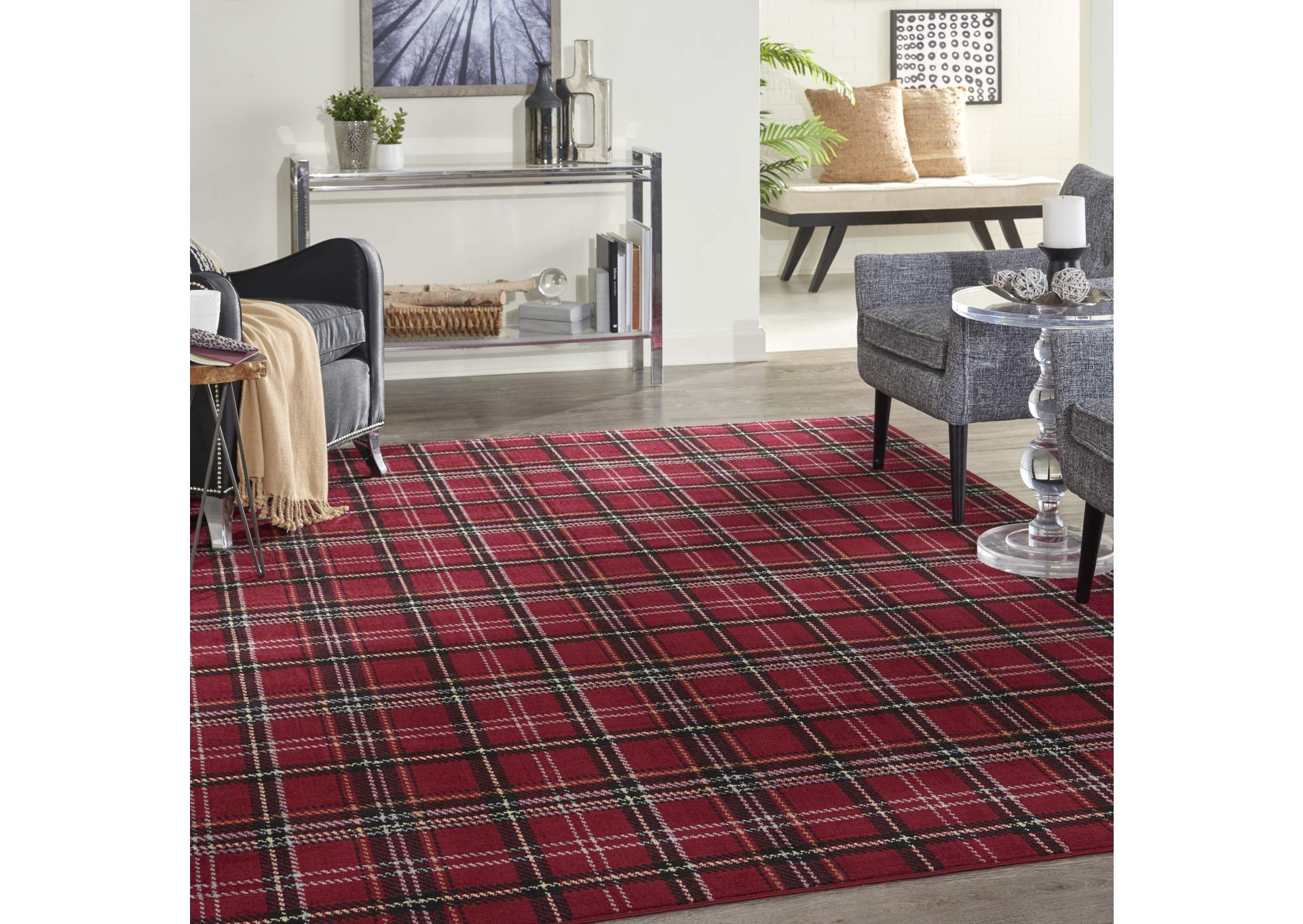 Nourison Grafix GRF03 Red 6'x9' Area Rug,Nourison