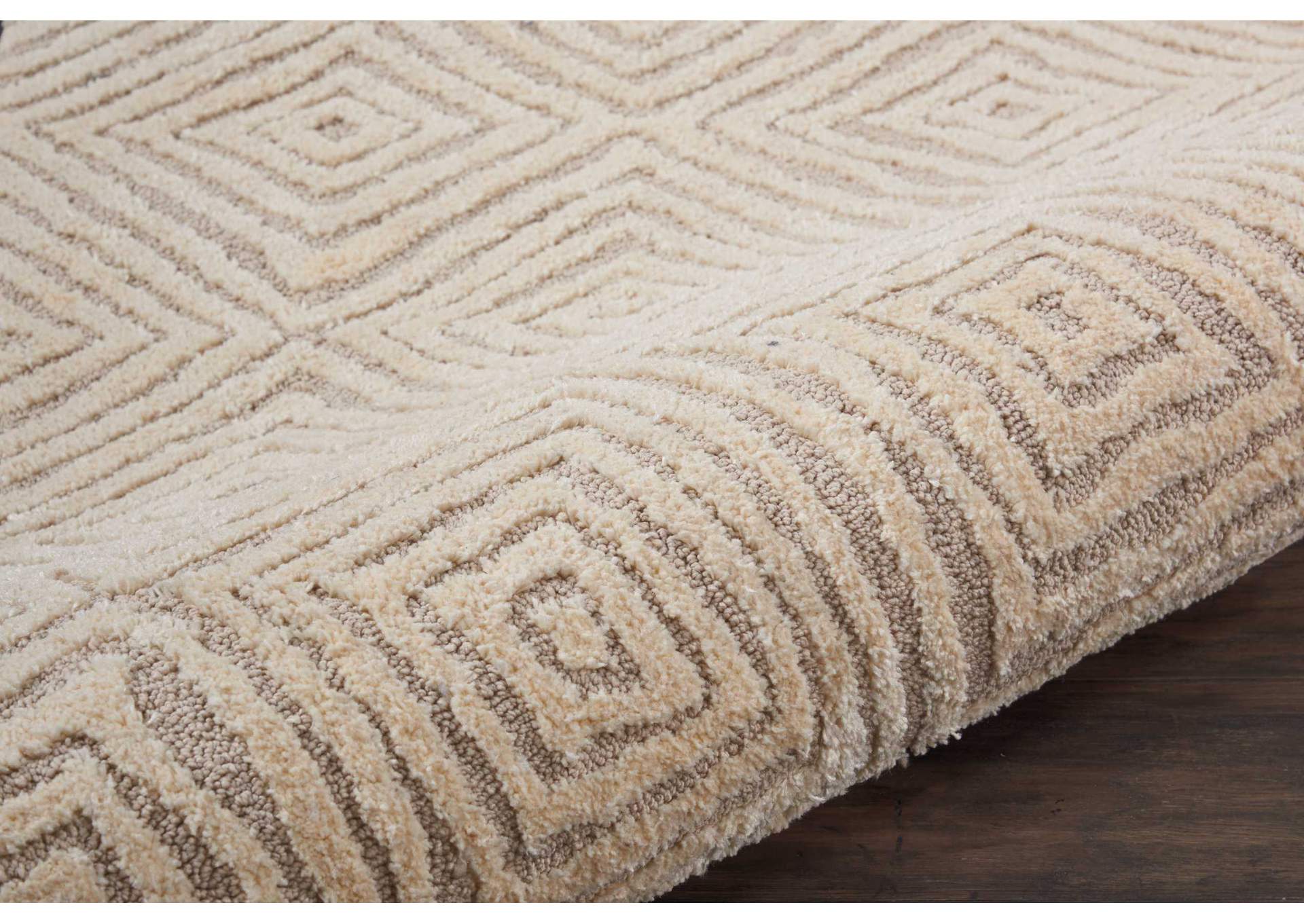 Nourison Deco Mod DEC01 Taupe/Ivory 8' Runner Hallway Rug,Nourison