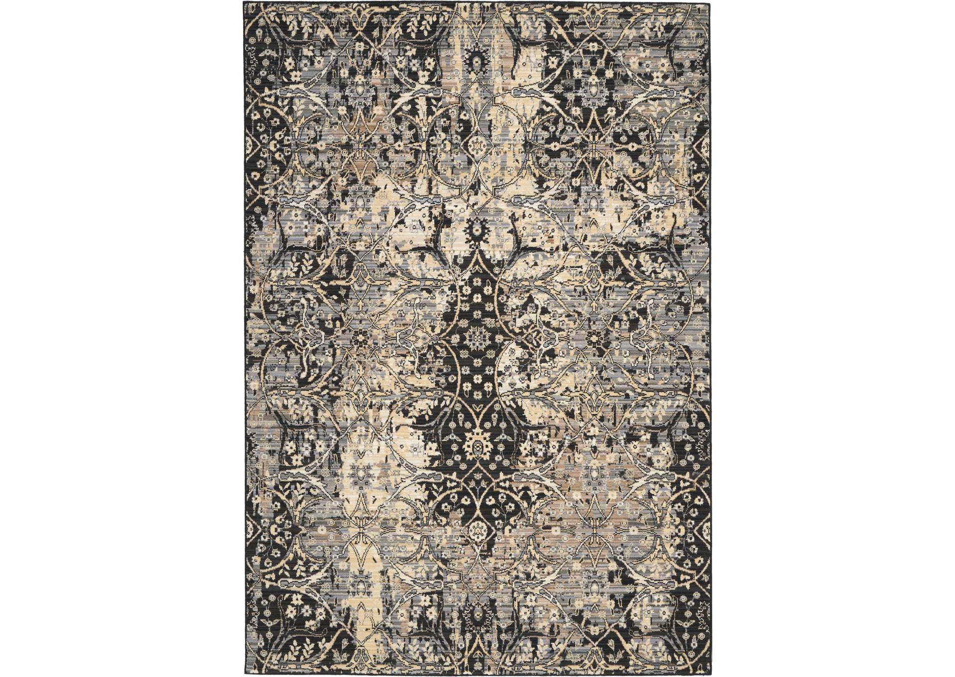 Nourison Majestic 6'x8' Charcoal Grey Vintage Area Rug,Nourison