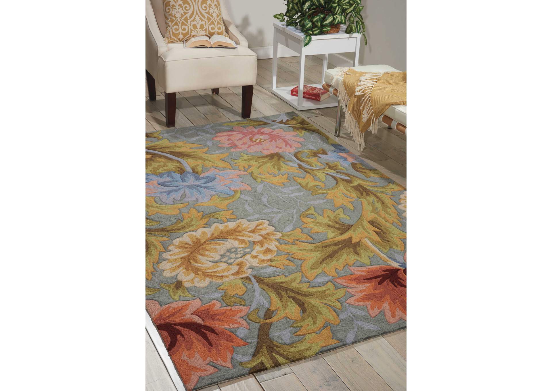 Nourison Fantasy FA22 Grey 8'x11' Rug,Nourison