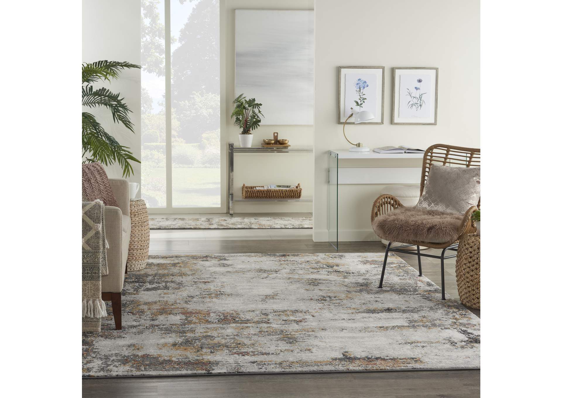 Nourison Tangra 9'x12' Grey Multi Area Rug,Nourison